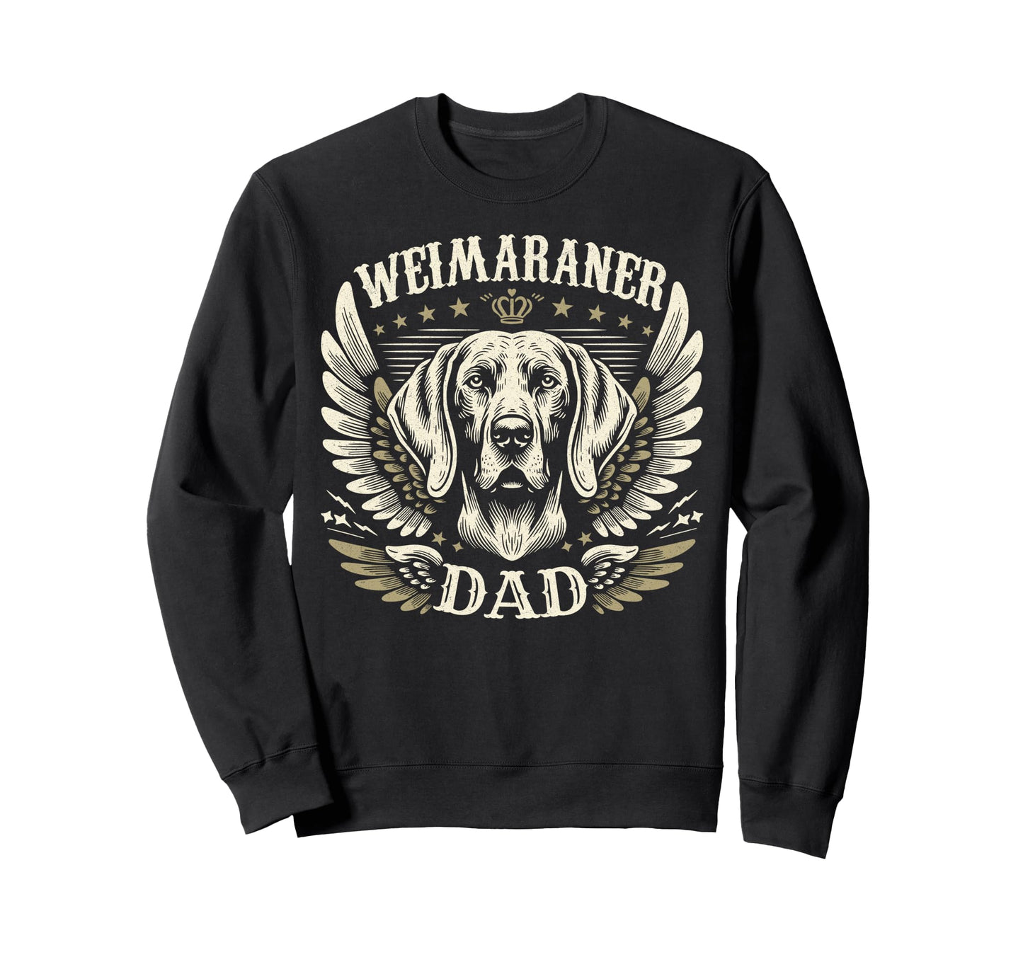 Weimaraner Dad Biker Wings Sweatshirt - Casual Everyday Wear Unisex - T-Shirt, Sweatshirt, Hoodie