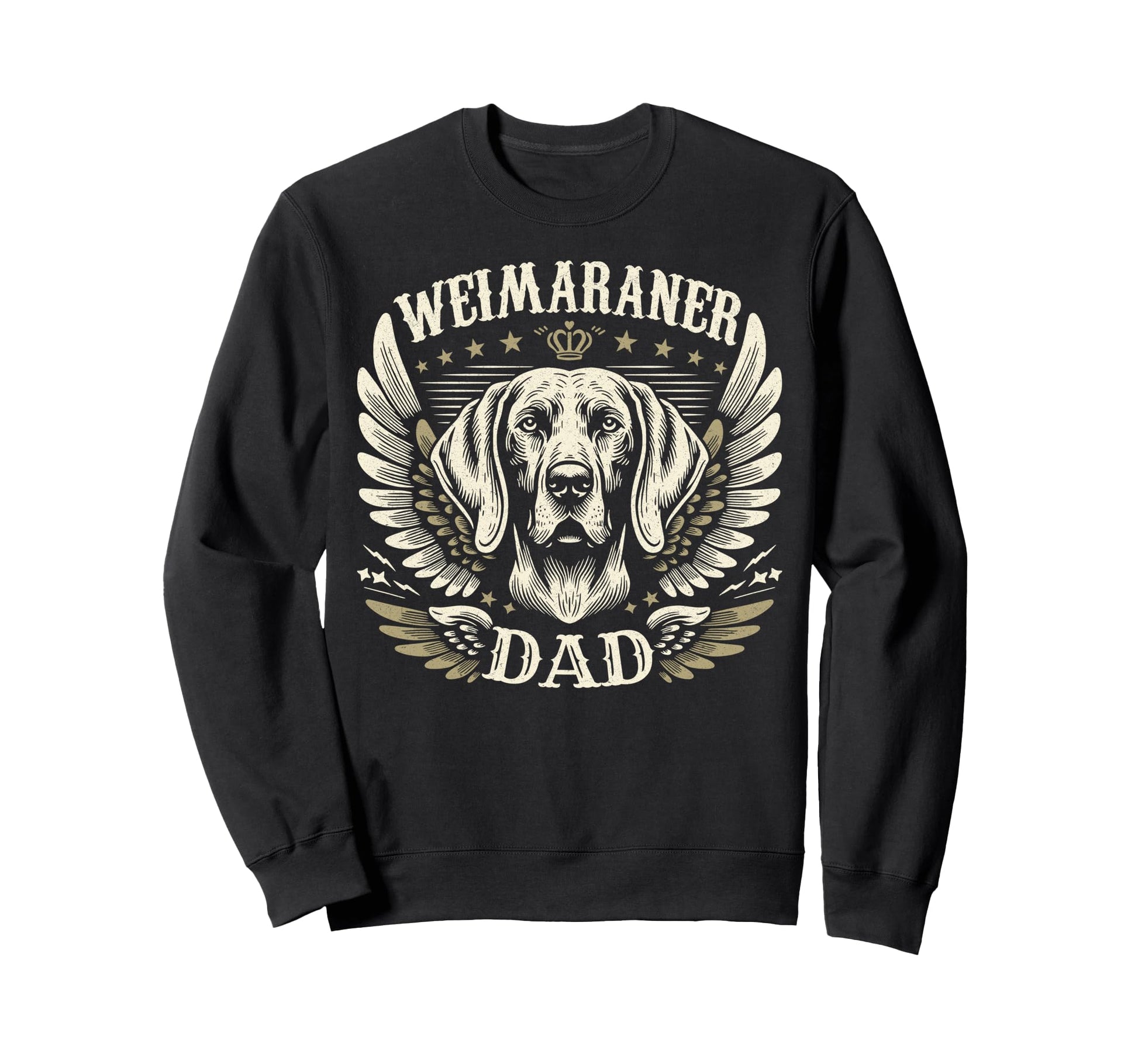 Weimaraner Dad Biker Wings Sweatshirt - Casual Everyday Wear Unisex - T-Shirt, Sweatshirt, Hoodie
