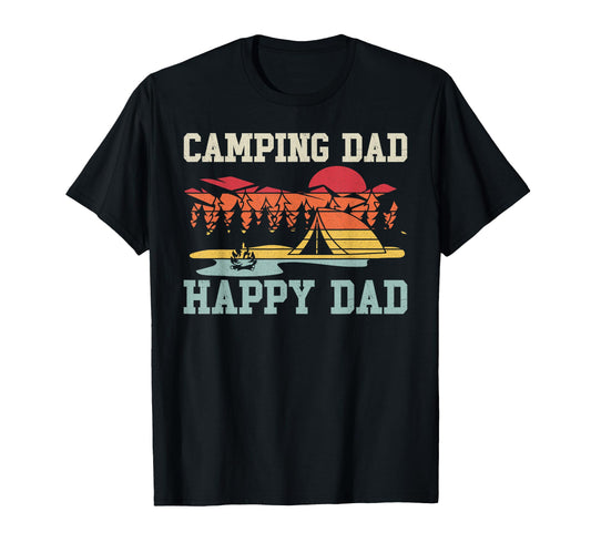 Camping Dad Happy Dad Family Tent T-Shirt - Fun Novelty Design Unisex - T-Shirt, Sweatshirt, Hoodie