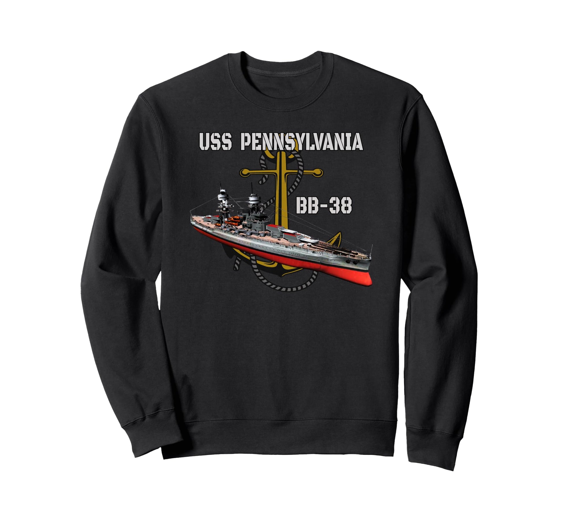 Uss Pennsylvania Bb 38 Battleship Sweatshirt - Custom Art Print Men Women - T-Shirt, Sweatshirt, Hoodie