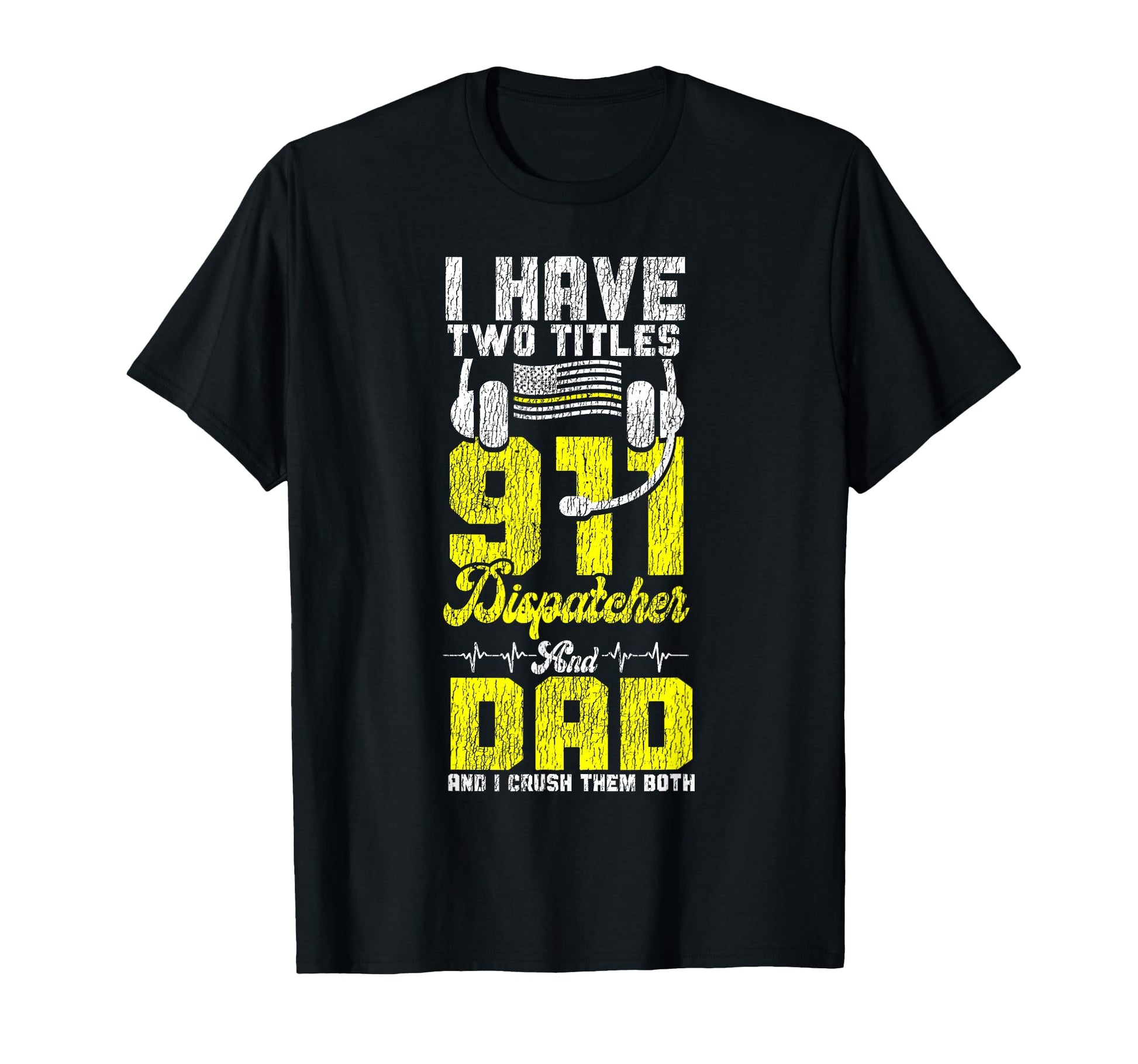 911 Dispatcher Thin Gold Yellow Line T-Shirt - Aesthetic Graphic Unisex - T-Shirt, Sweatshirt, Hoodie