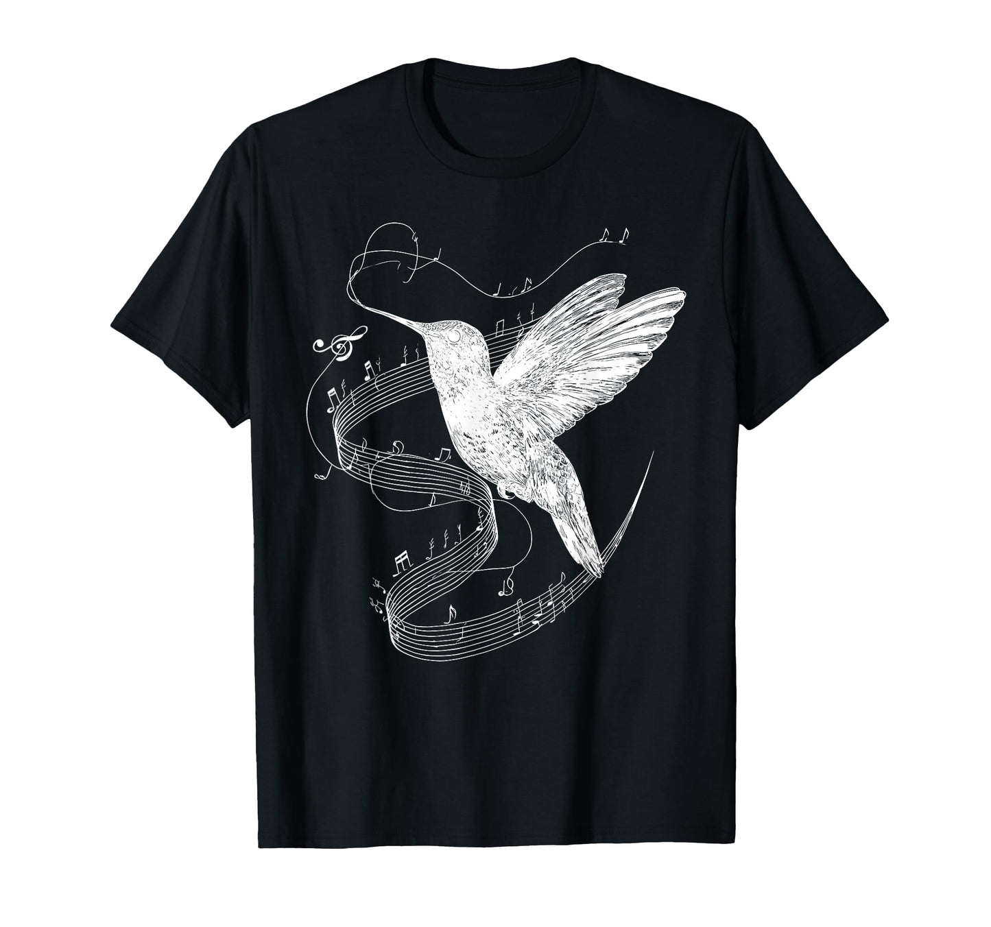 Hummingbird Music Notes Music Teacher T-Shirt - Custom Art Print Men Women - T-Shirt, Sweatshirt, Hoodie