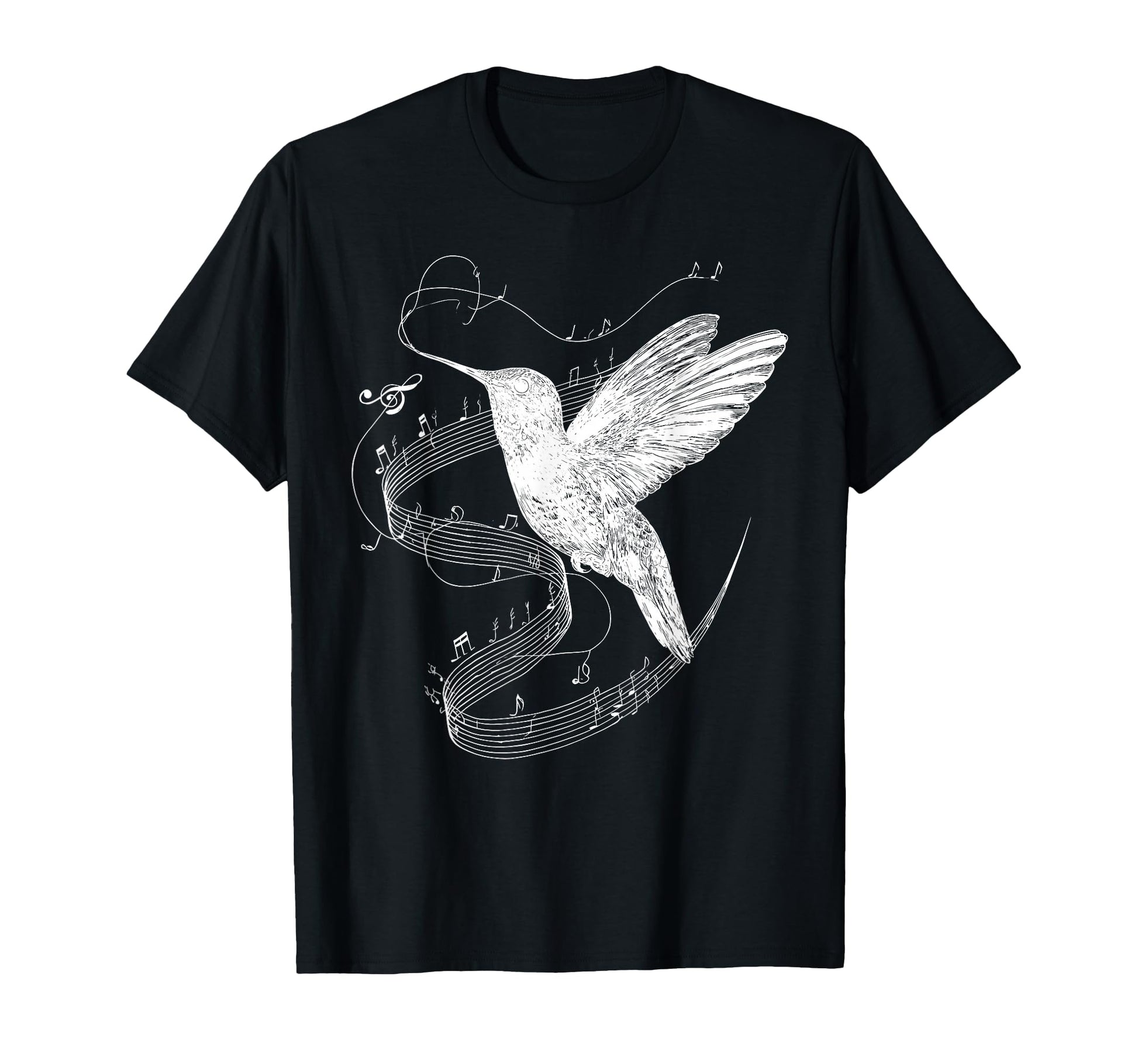 Hummingbird Music Notes Music Teacher T-Shirt - Custom Art Print Men Women - T-Shirt, Sweatshirt, Hoodie