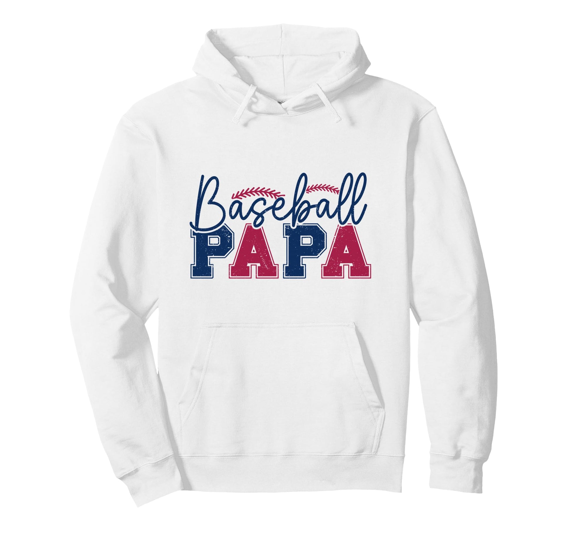 Baseball Papa Red Blue Varsity Letter Hoodie - Custom Art Print Men Women - T-Shirt, Sweatshirt, Hoodie