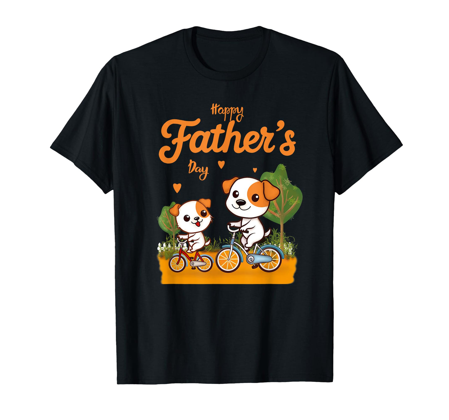 Puppy And Dad Ride Bikes T-Shirt - Trendy Graphic for Adults - T-Shirt, Sweatshirt, Hoodie