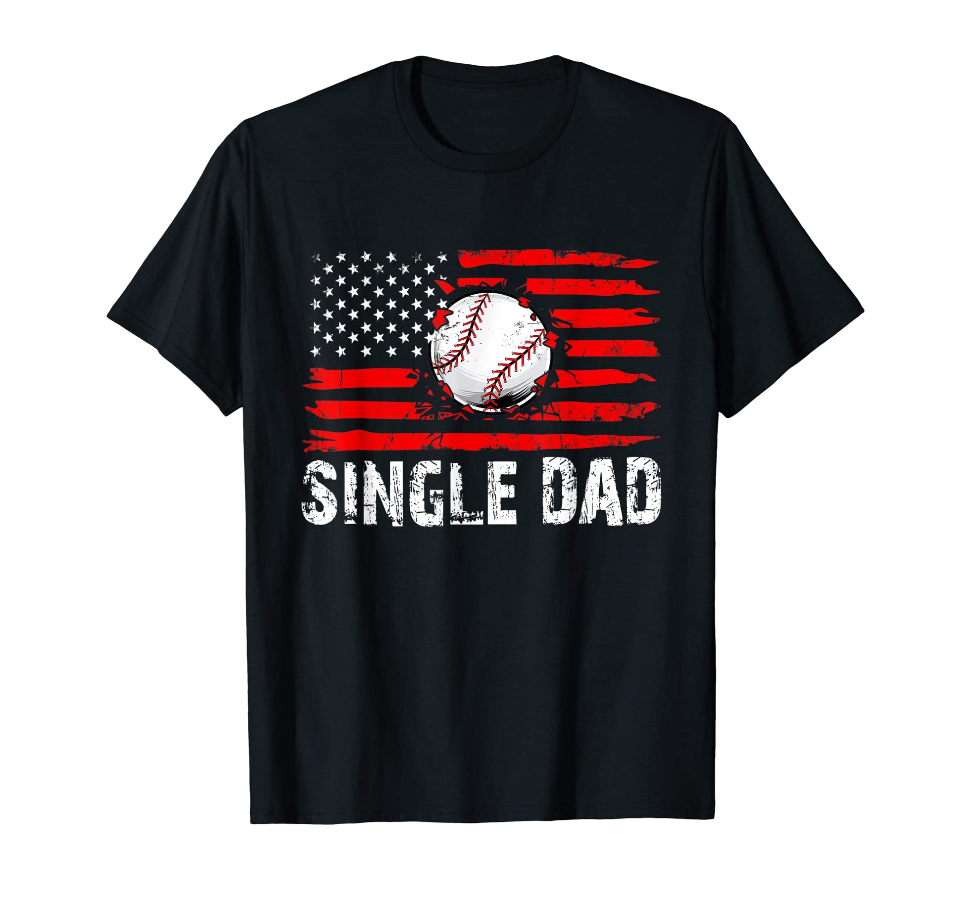 American Flag Single Dad Baseball T-Shirt - Minimalist Print Men Women - T-Shirt, Sweatshirt, Hoodie
