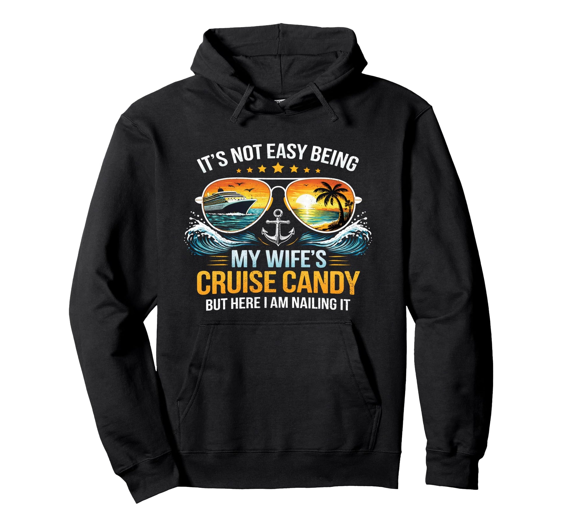 My Wifes Cruise Candy Funny Couple Hoodie - Minimalist Print for Adults - T-Shirt, Sweatshirt, Hoodie