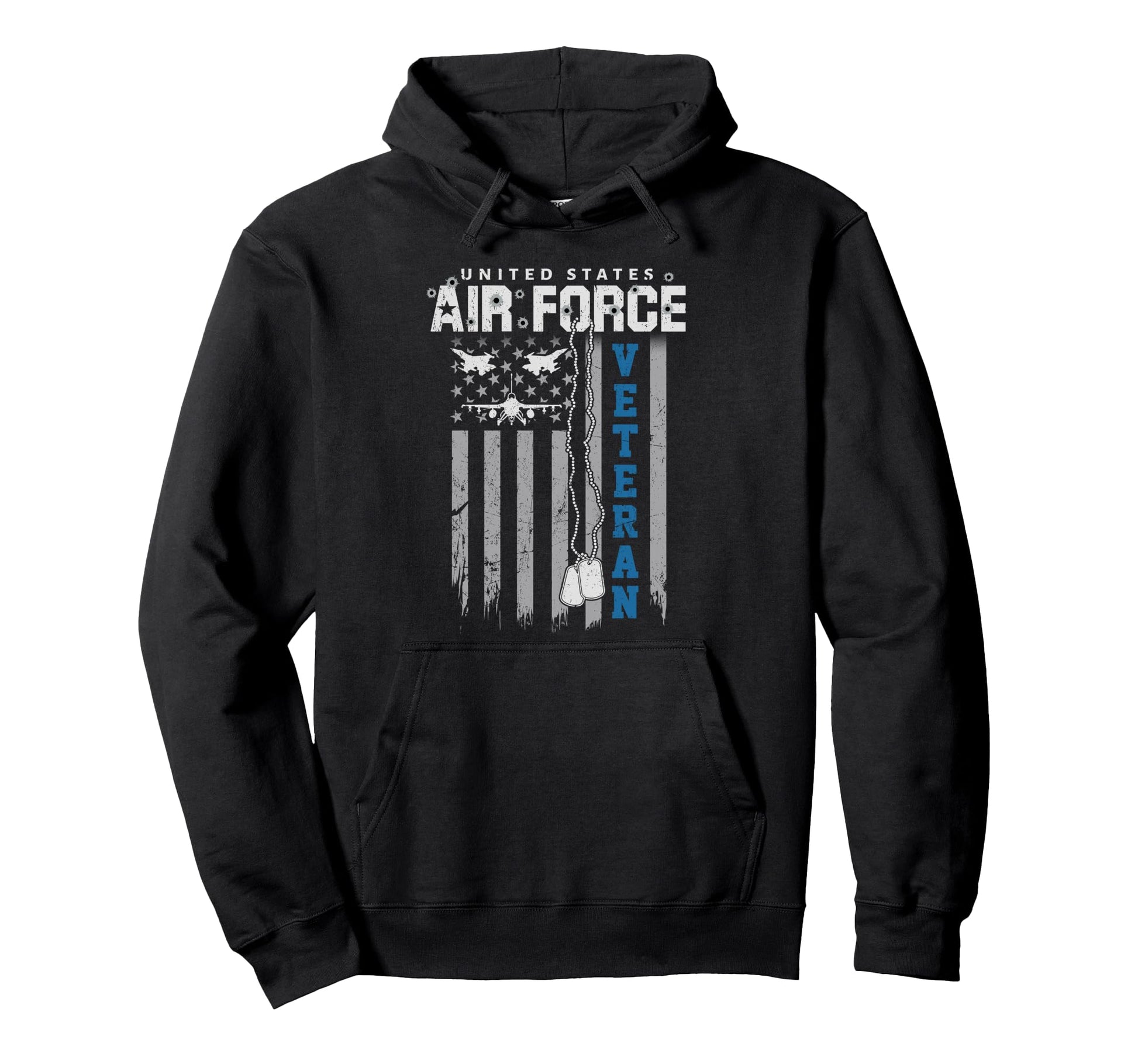 Patriotic Veteran Us Air Force Flag Usa Hoodie - Fun Novelty Design Unisex - T-Shirt, Sweatshirt, Hoodie