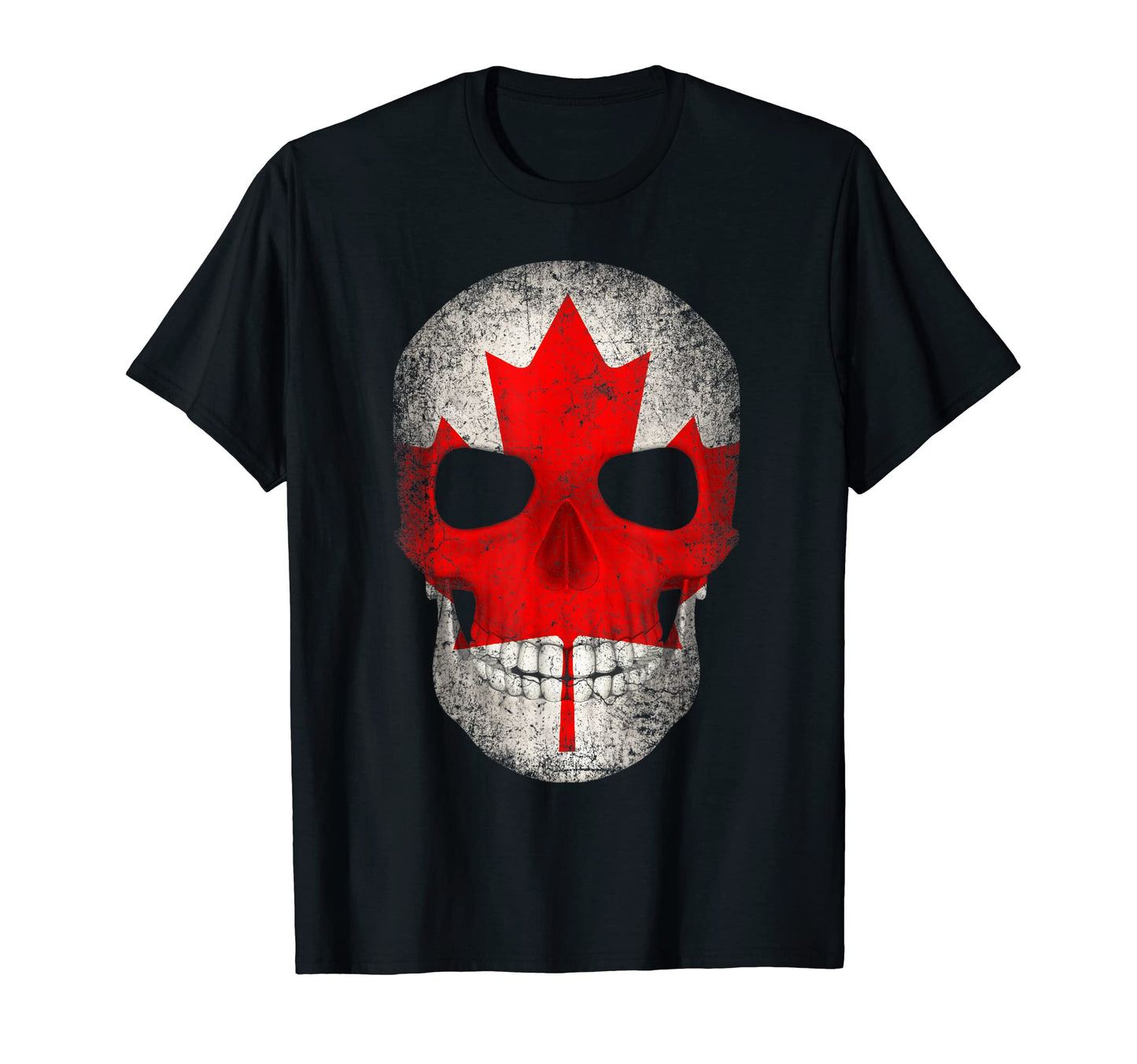 Canada Flag Canadian Skull Hockey Dad T-Shirt - Graphic Print Men Women - T-Shirt, Sweatshirt, Hoodie