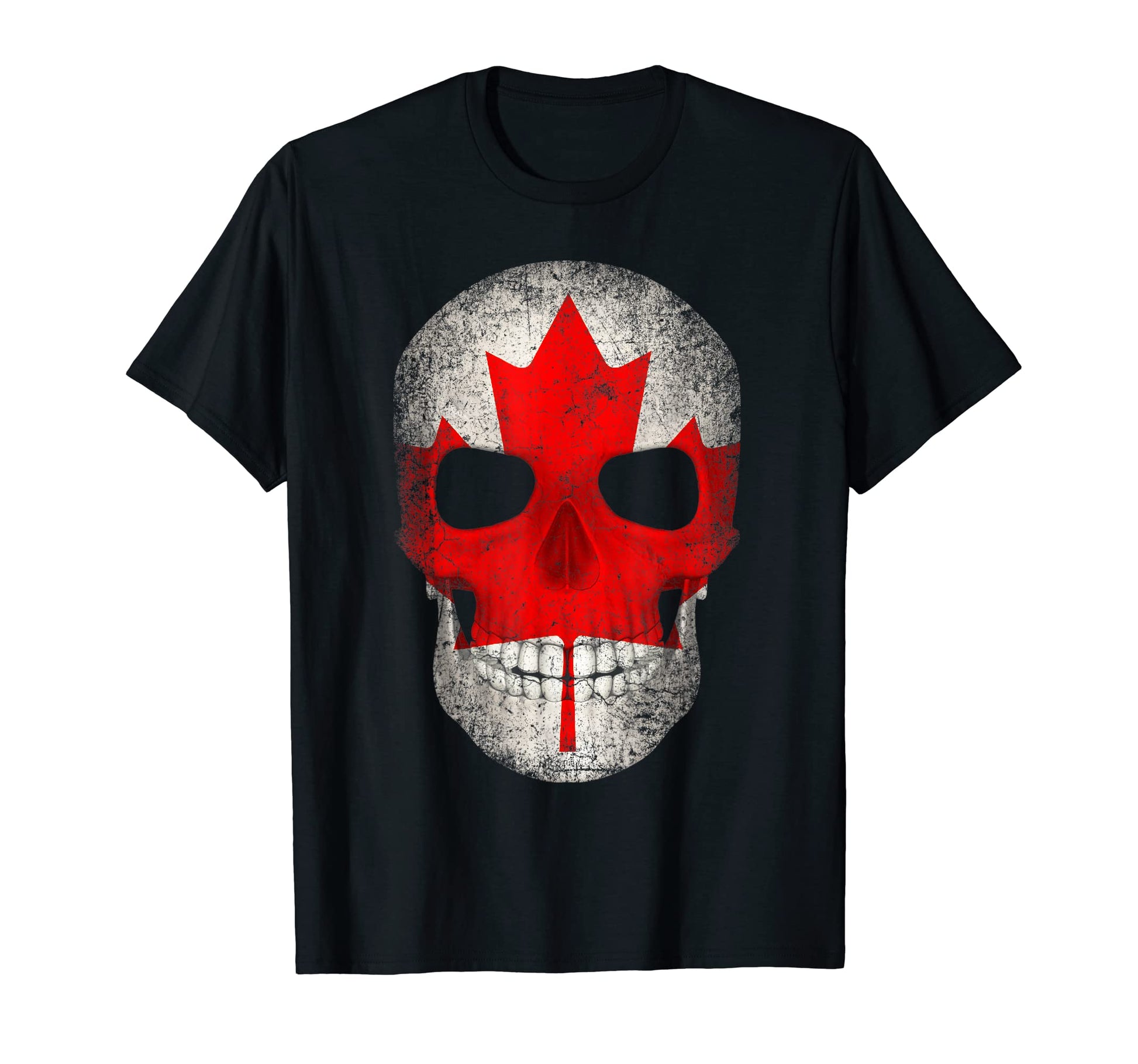 Canada Flag Canadian Skull Hockey Dad T-Shirt - Graphic Print Men Women - T-Shirt, Sweatshirt, Hoodie