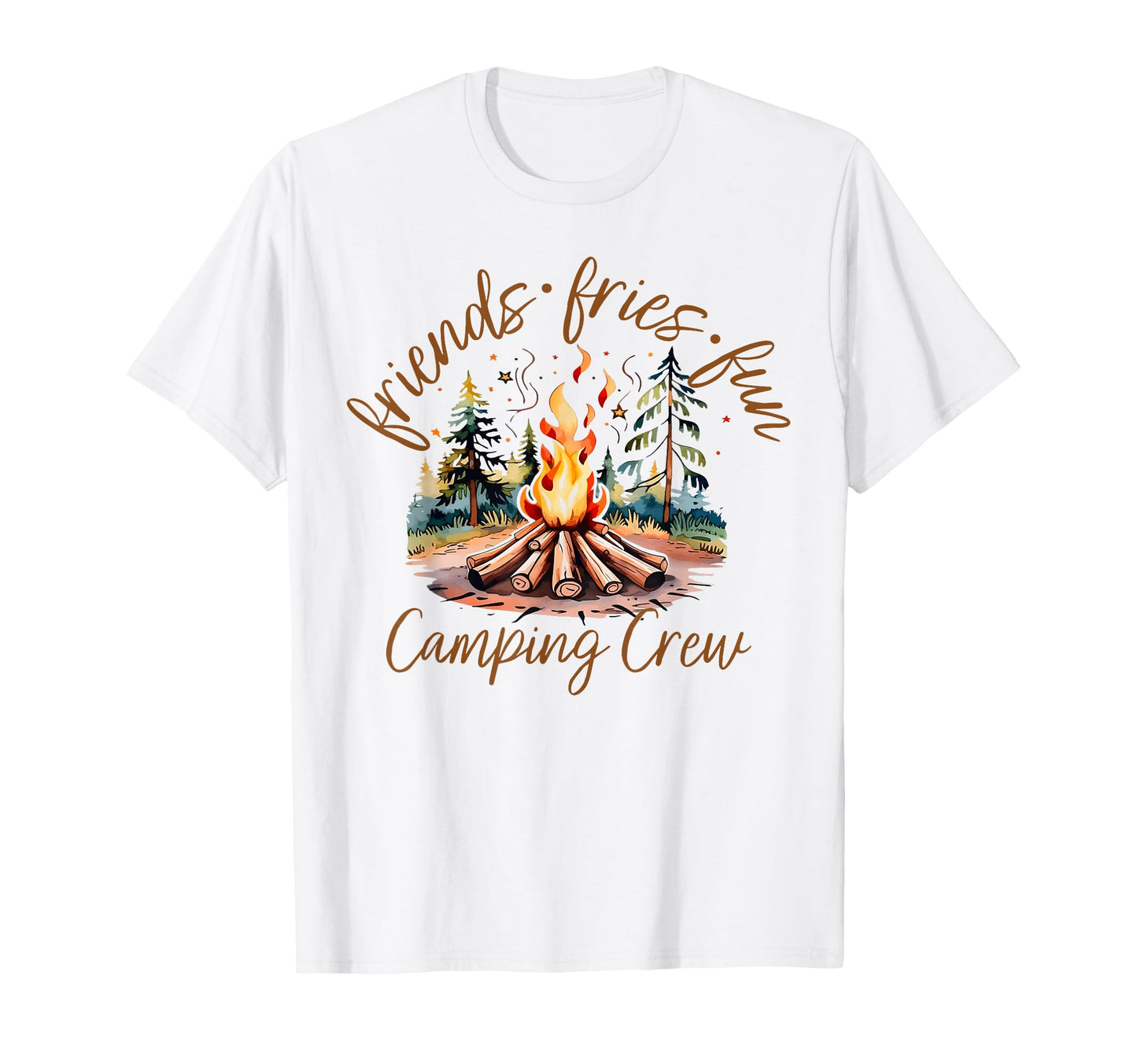 Friends Fires Fun Camping Crew Summer T-Shirt - Custom Art Print Men Women - T-Shirt, Sweatshirt, Hoodie