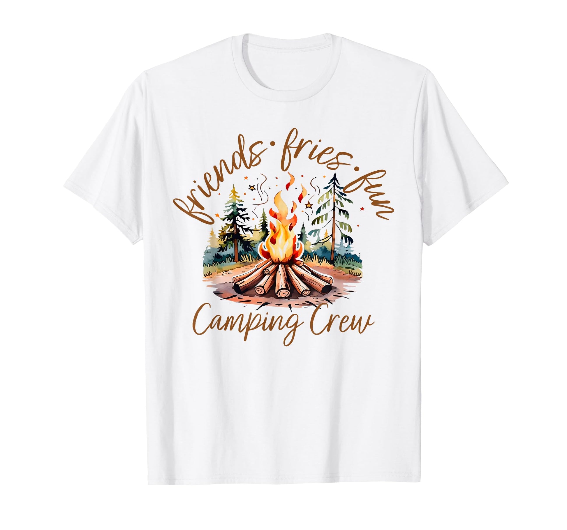 Friends Fires Fun Camping Crew Summer T-Shirt - Custom Art Print Men Women - T-Shirt, Sweatshirt, Hoodie