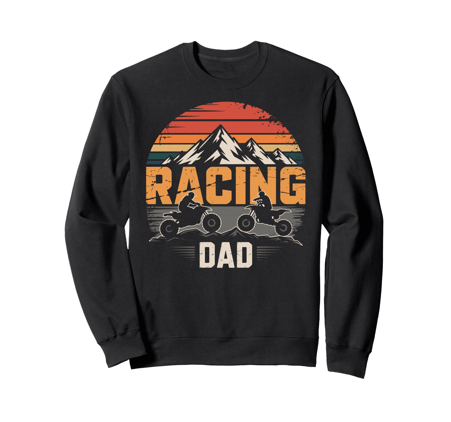 Fathers Day Quad Biker Atv Four Sweatshirt - Minimalist Print Men Women - T-Shirt, Sweatshirt, Hoodie