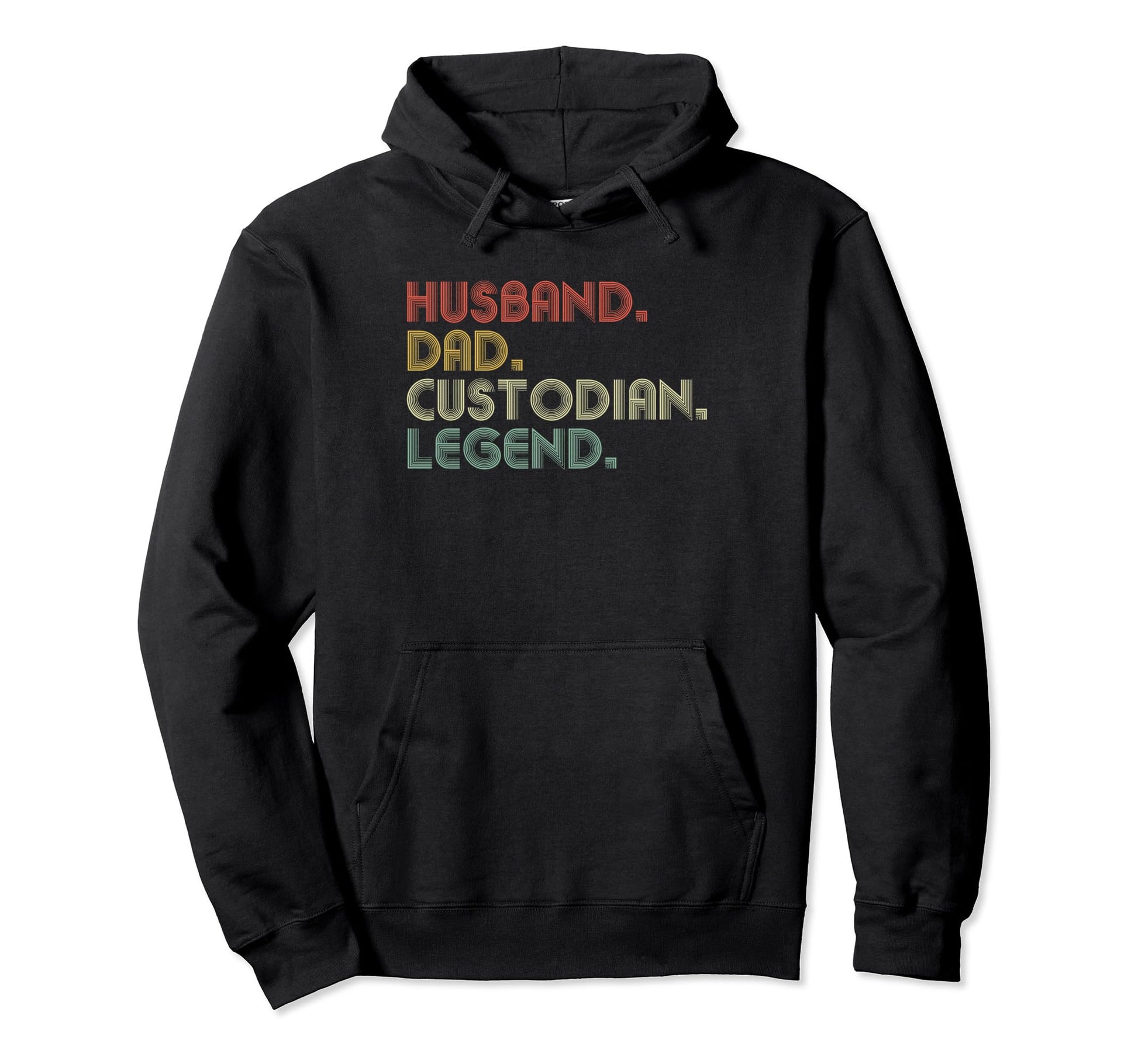 Husband Dad Custodian Funny Janitor Guard Hoodie - Graphic Print Men Women - T-Shirt, Sweatshirt, Hoodie