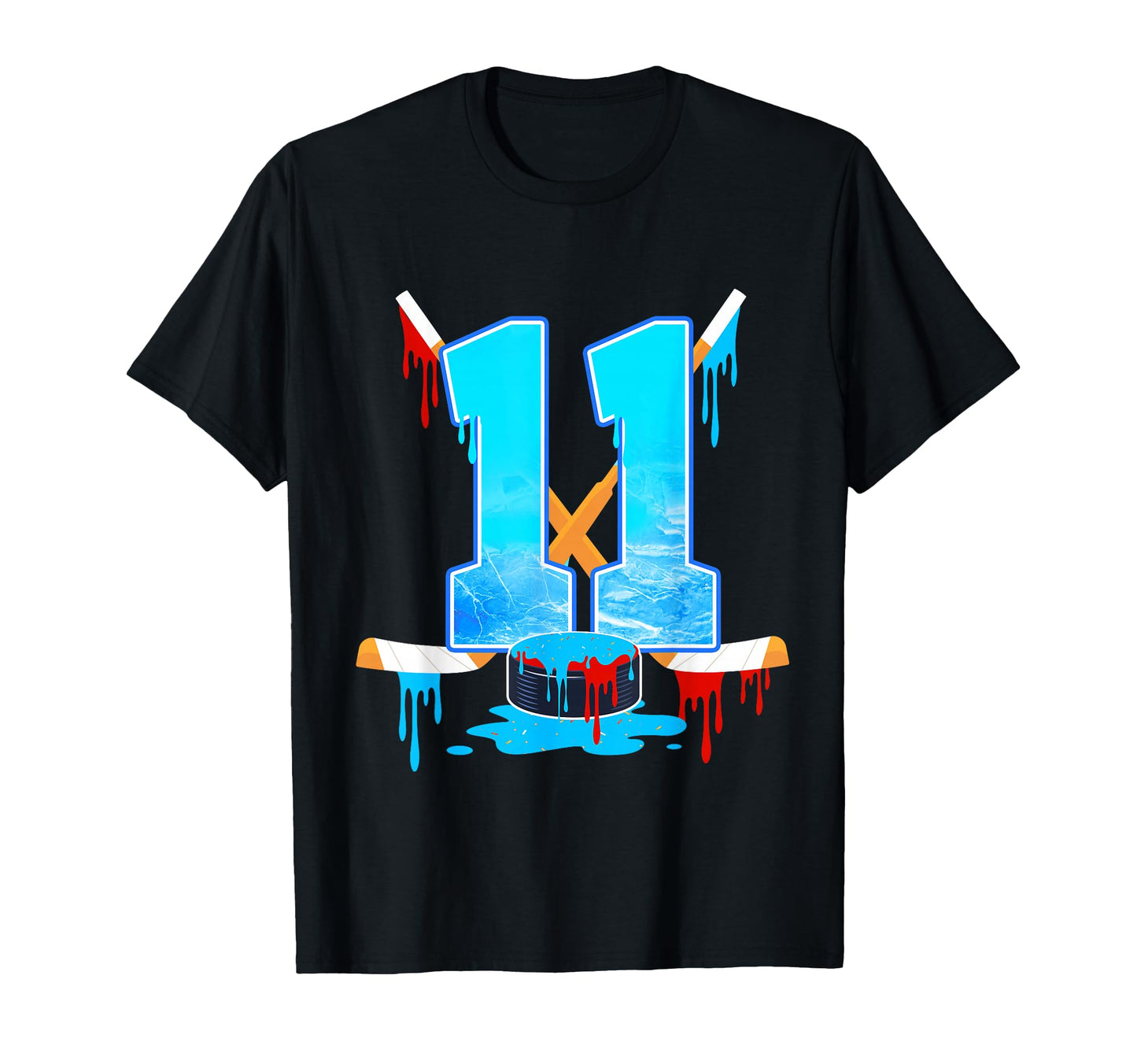 11 Year Old 11Th Birthday Ice Hockey T-Shirt - Minimalist Print for Adults - T-Shirt, Sweatshirt, Hoodie