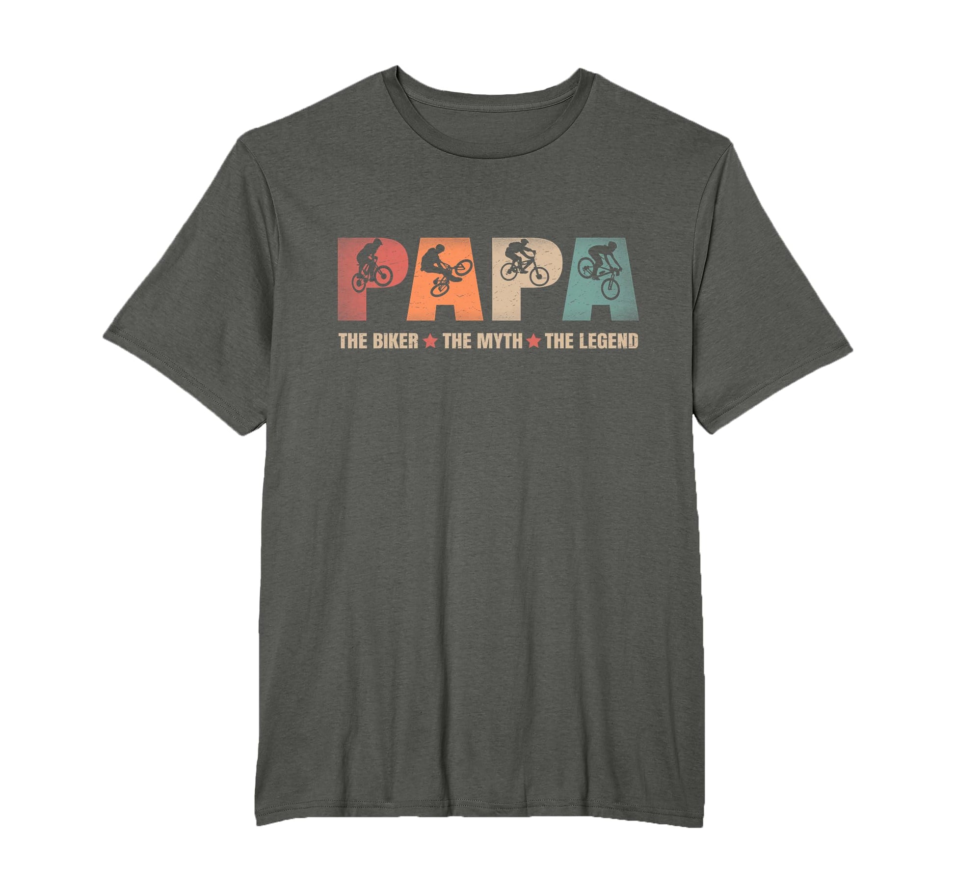 Papa Biker Myth Legend Bicycle T-Shirt - Minimalist Print for Adults - T-Shirt, Sweatshirt, Hoodie