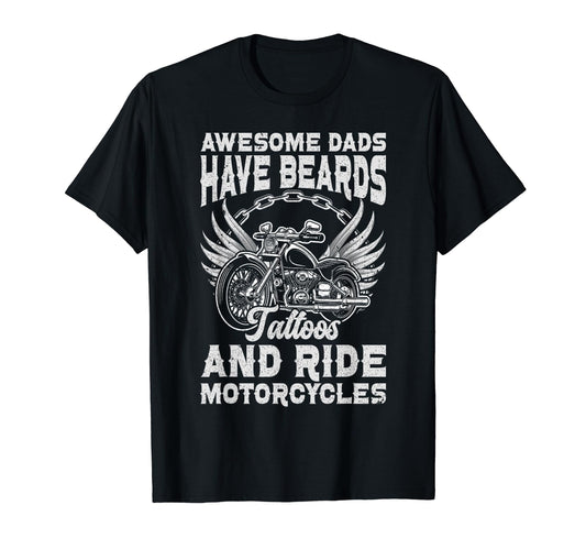Awesome Dad Beard Tattoos And T-Shirt - Aesthetic Graphic for Adults - T-Shirt, Sweatshirt, Hoodie