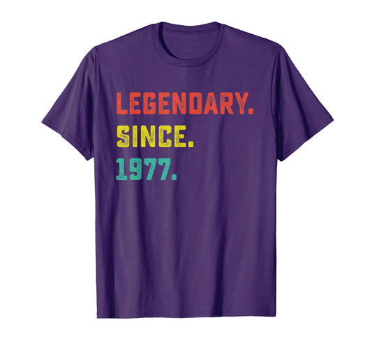 48Th Birthday Gift Legendary Since 1977 T-Shirt - Aesthetic Graphic Unisex - T-Shirt, Sweatshirt, Hoodie