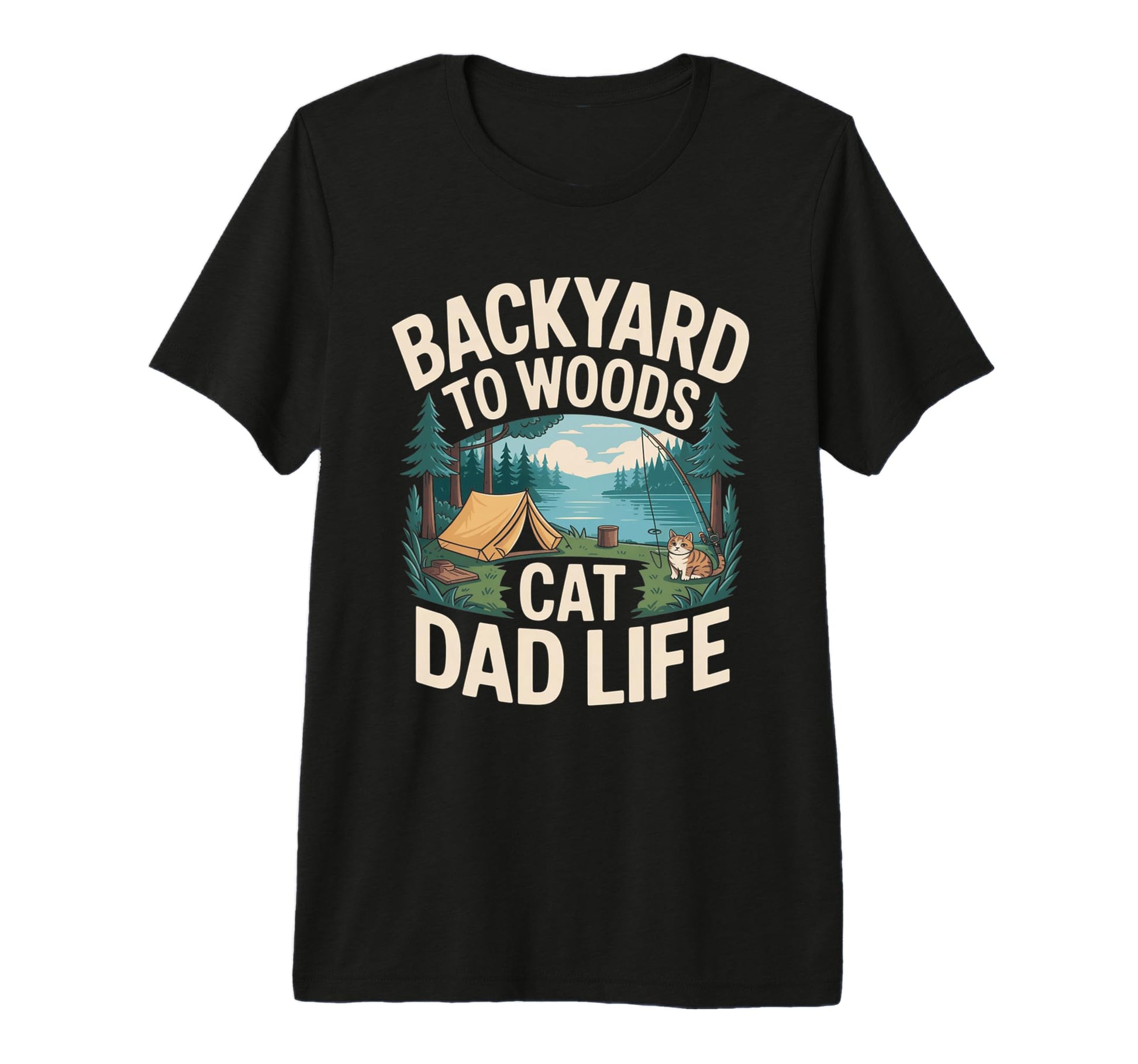Backyard To Woods Cat Dad Life Tri Blend T-Shirt - Unique Graphic Unisex - T-Shirt, Sweatshirt, Hoodie