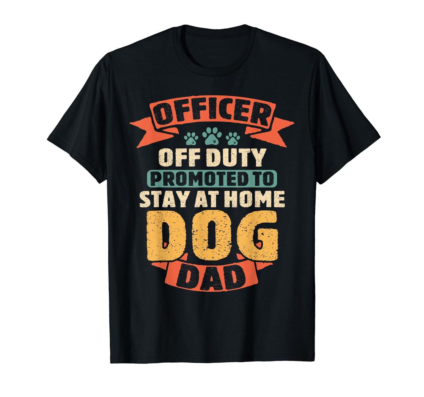 Funny Dog Dad Officer Cop Police T-Shirt - Minimalist Print Men Women - T-Shirt, Sweatshirt, Hoodie