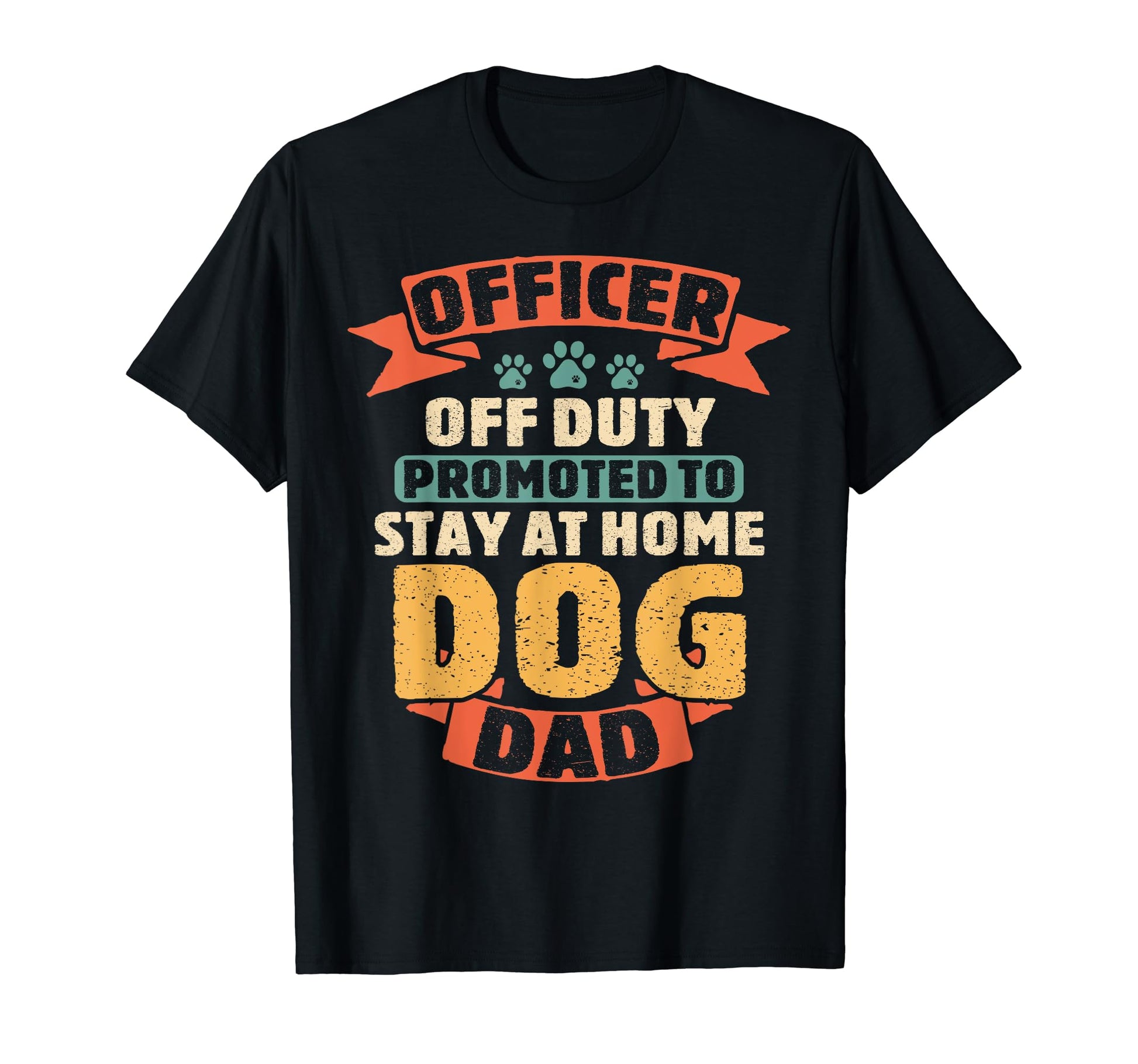 Funny Dog Dad Officer Cop Police T-Shirt - Minimalist Print Men Women - T-Shirt, Sweatshirt, Hoodie