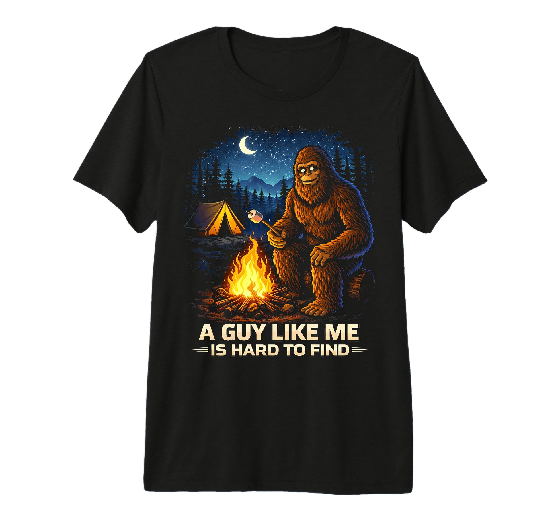 Funny Bigfoot Sunset Forest T-Shirt - Aesthetic Graphic for Adults - T-Shirt, Sweatshirt, Hoodie