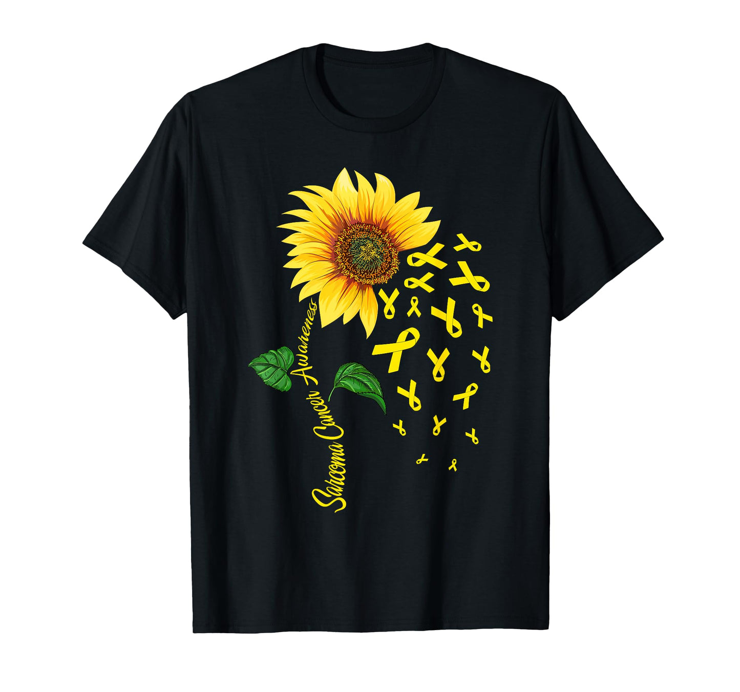 Sunflower Yellow Ribbon Sarcoma Cancer T-Shirt - Unique Graphic Unisex - T-Shirt, Sweatshirt, Hoodie