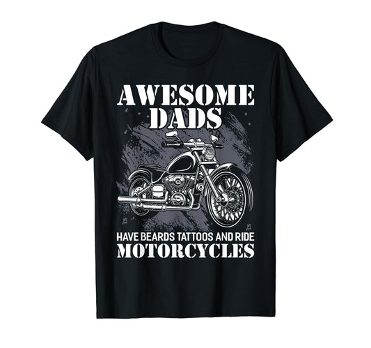 Awesome Dads Have Beards Tattoos And T-Shirt - Minimalist Print Men Women - T-Shirt, Sweatshirt, Hoodie