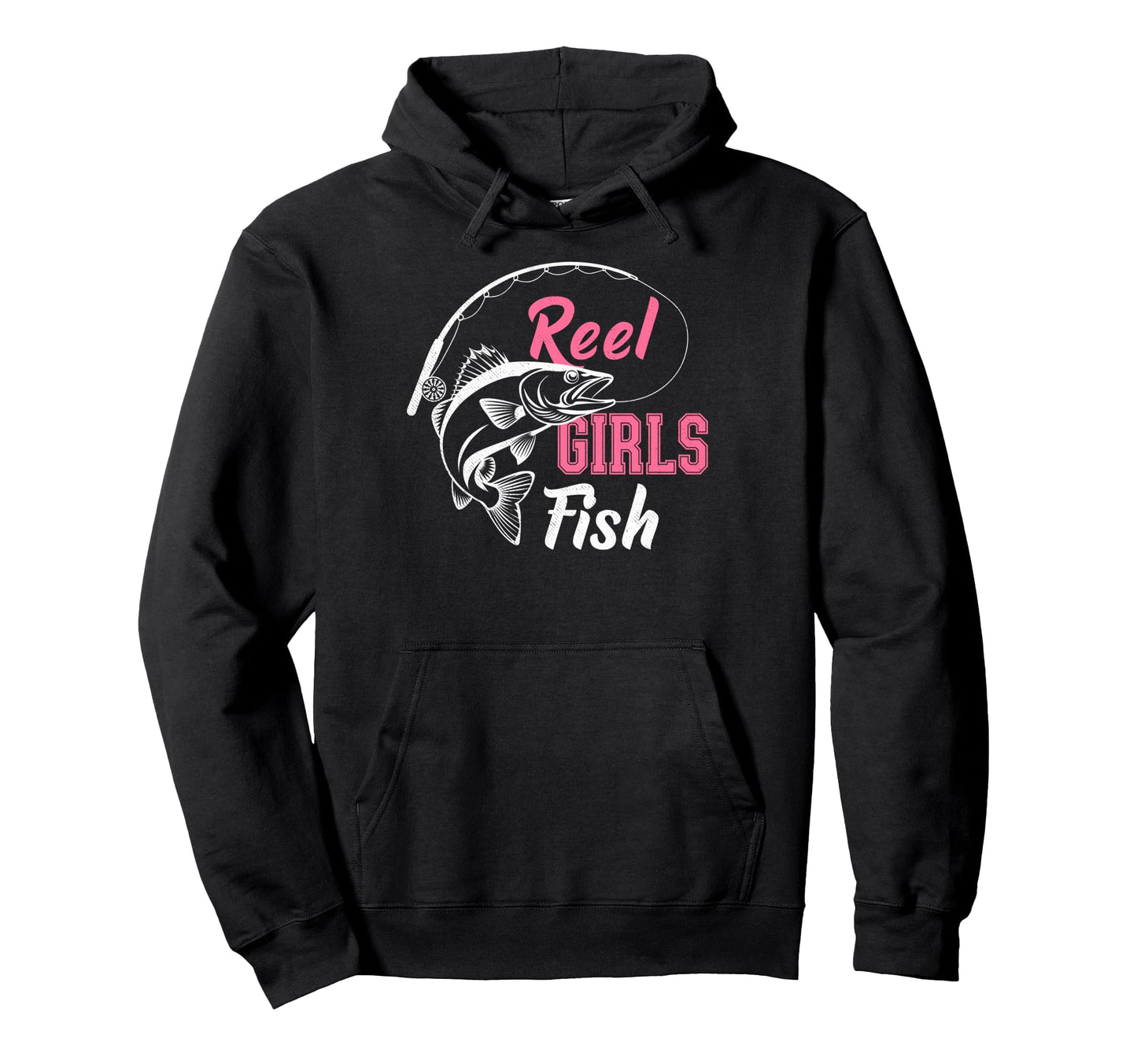 Reel Fish Fisher Mom Bass Fishing Fish Hoodie - Minimalist Print Unisex - T-Shirt, Sweatshirt, Hoodie