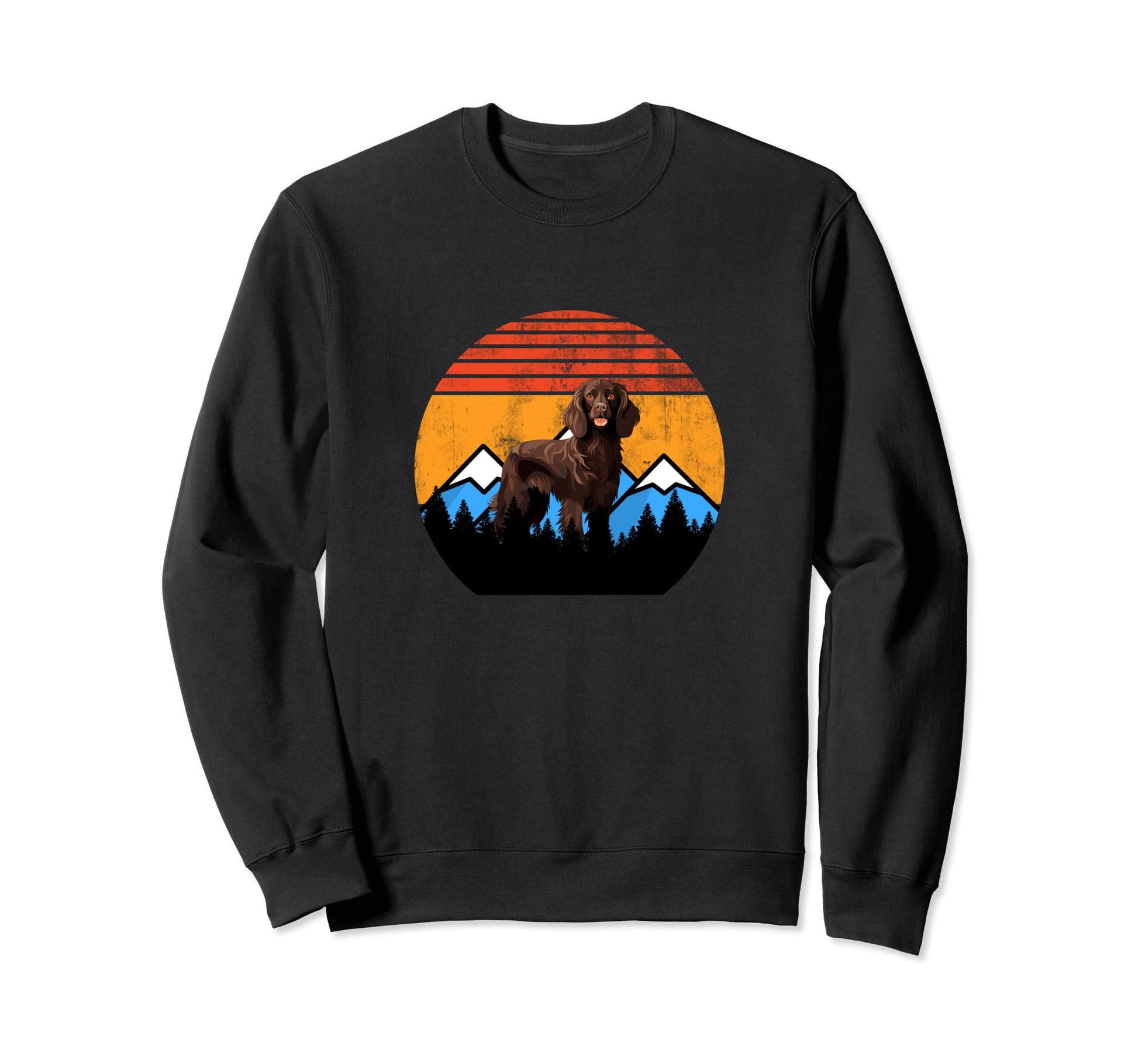 Boykin Dog Sunset Distressed Hiking Sweatshirt - Unique Graphic for Adults - T-Shirt, Sweatshirt, Hoodie