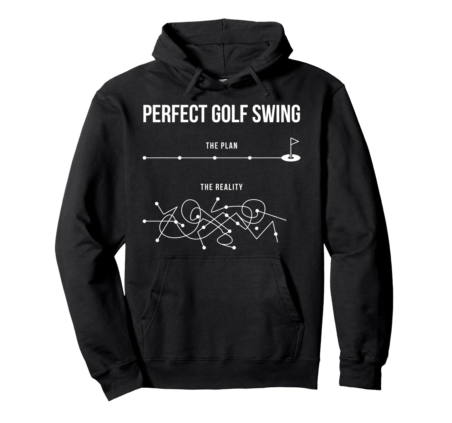 Golf Swing Plan Vs Reality Funny Golfer Hoodie - Graphic Print for Adults - T-Shirt, Sweatshirt, Hoodie