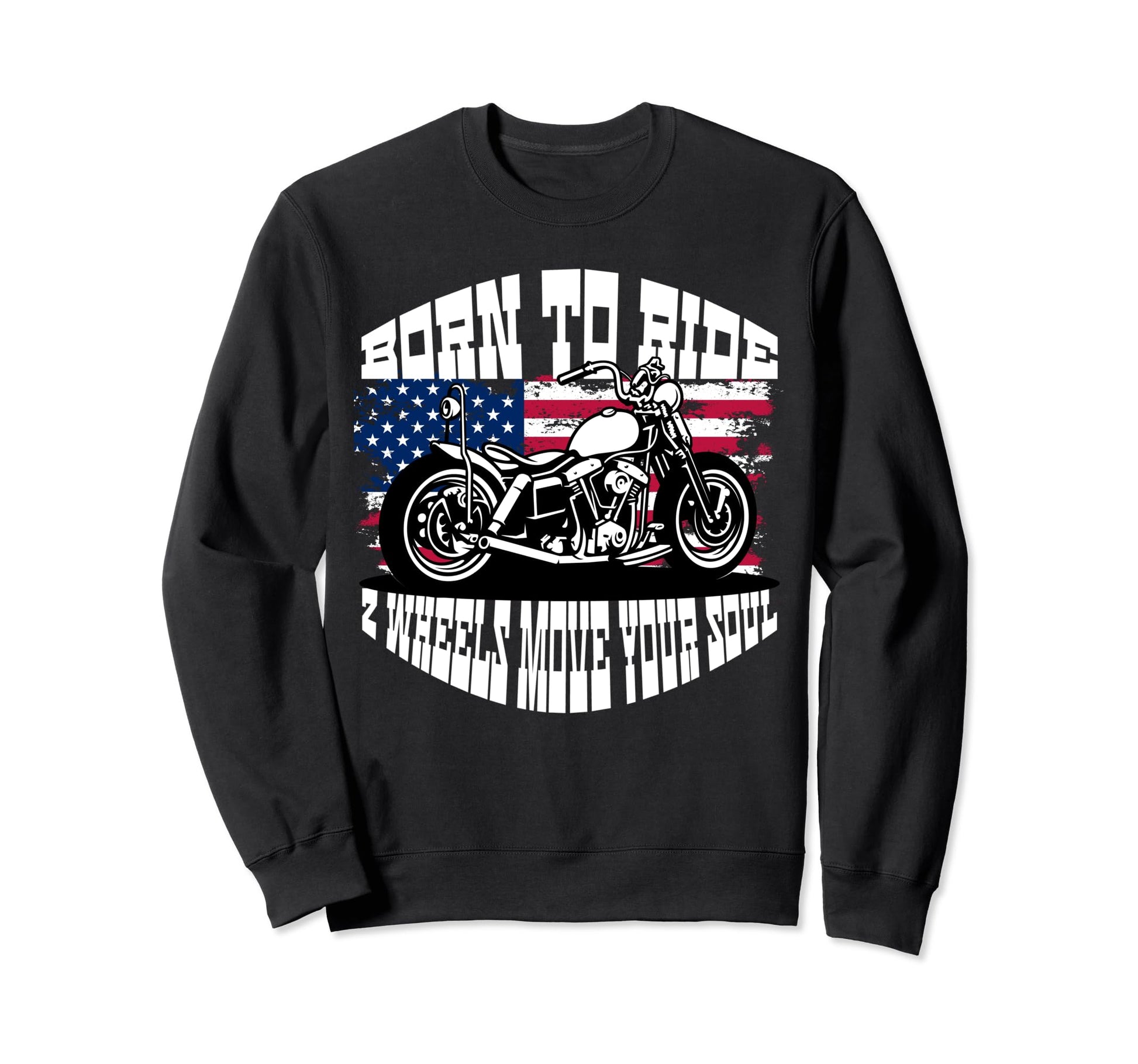 Us Flag Biker Dad Motorcycle Sweatshirt - Aesthetic Graphic for Adults - T-Shirt, Sweatshirt, Hoodie