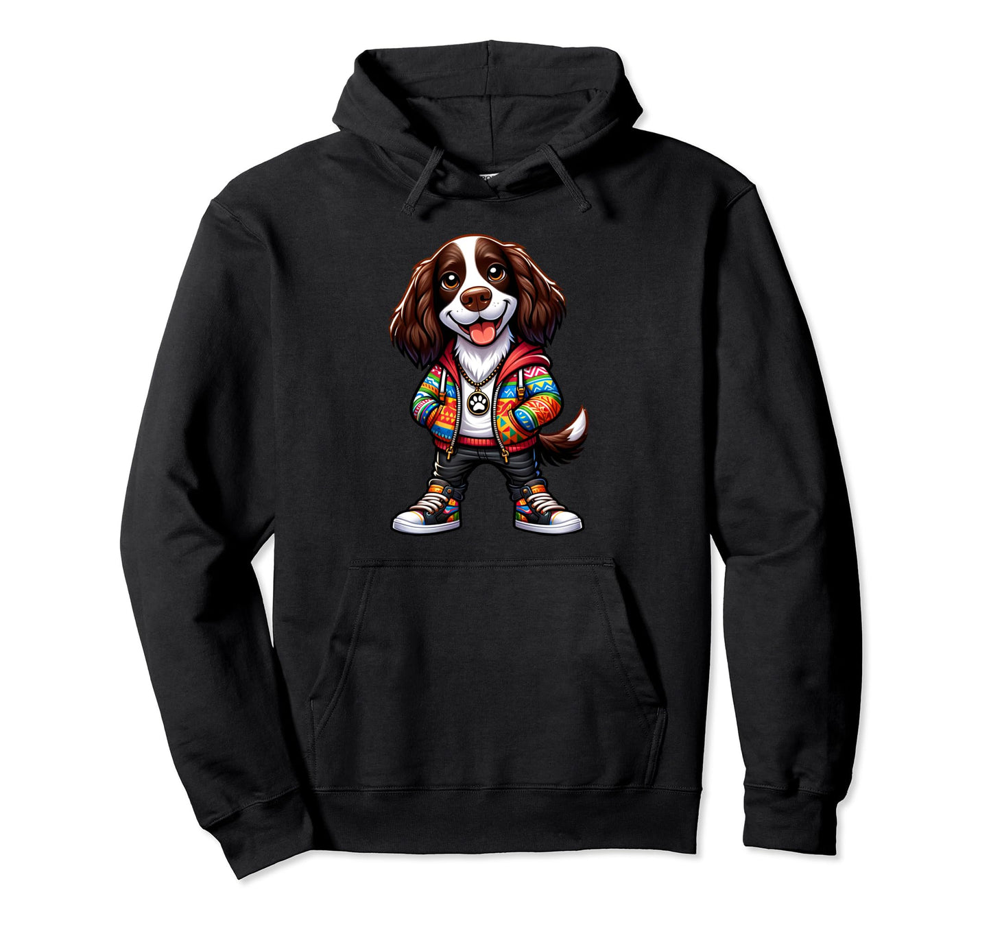 English Springer Spaniel Dog Jacket Hoodie - Custom Art Print Men Women - T-Shirt, Sweatshirt, Hoodie