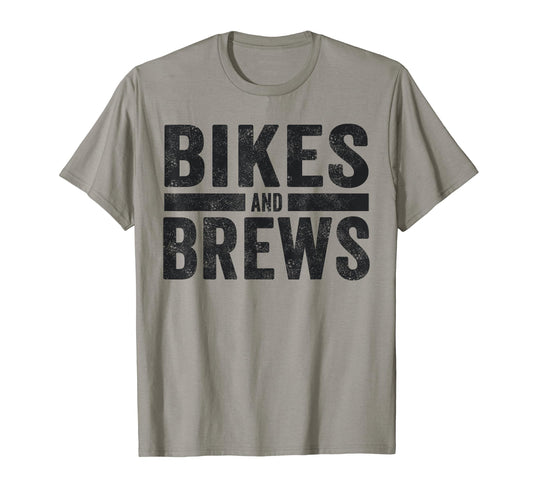 Bikes And Brews Cycling Coffee Lovers T-Shirt - Novelty Apparel for Adults - T-Shirt, Sweatshirt, Hoodie