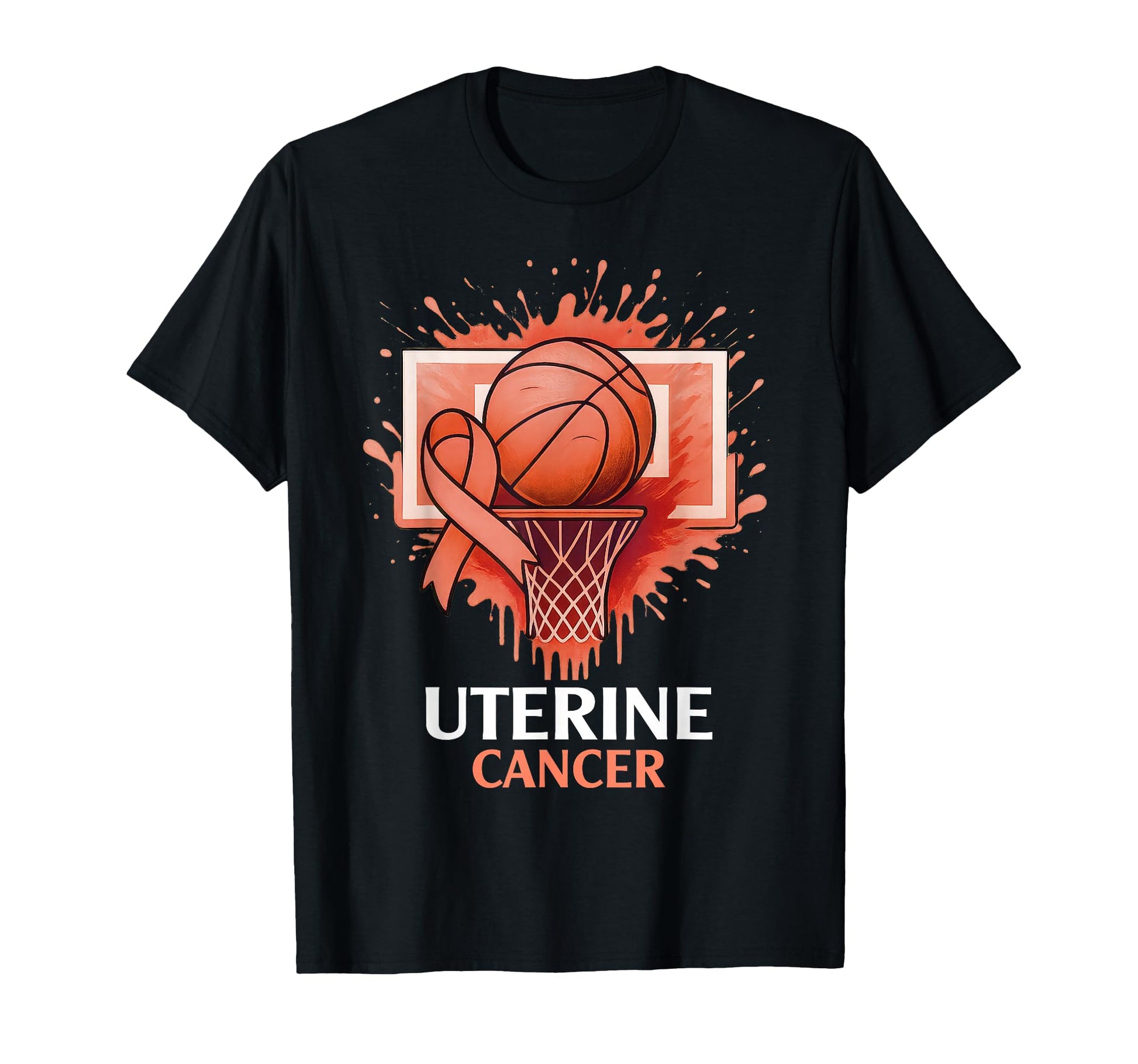 Basketball Uterine Cancer Awareness Hoodie - Streetwear Style for Adults - T-Shirt, Sweatshirt, Hoodie