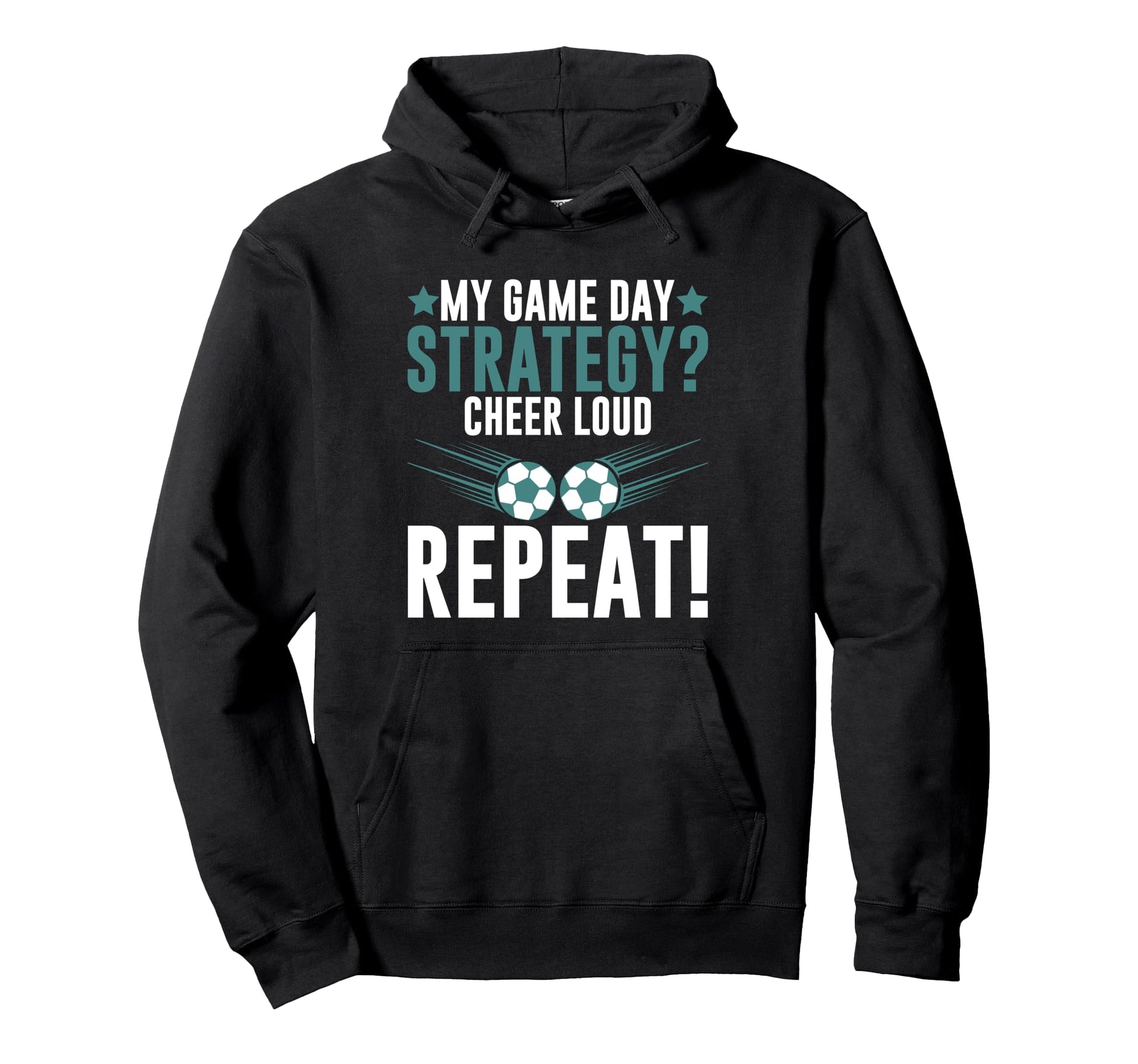 My Game Day Strategy Cheer Loud Repeat Hoodie - Minimalist Print Unisex - T-Shirt, Sweatshirt, Hoodie