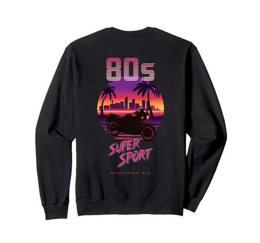 80S Supersport Synthwave Motorcycle Sweatshirt - Aesthetic Graphic Unisex - T-Shirt, Sweatshirt, Hoodie