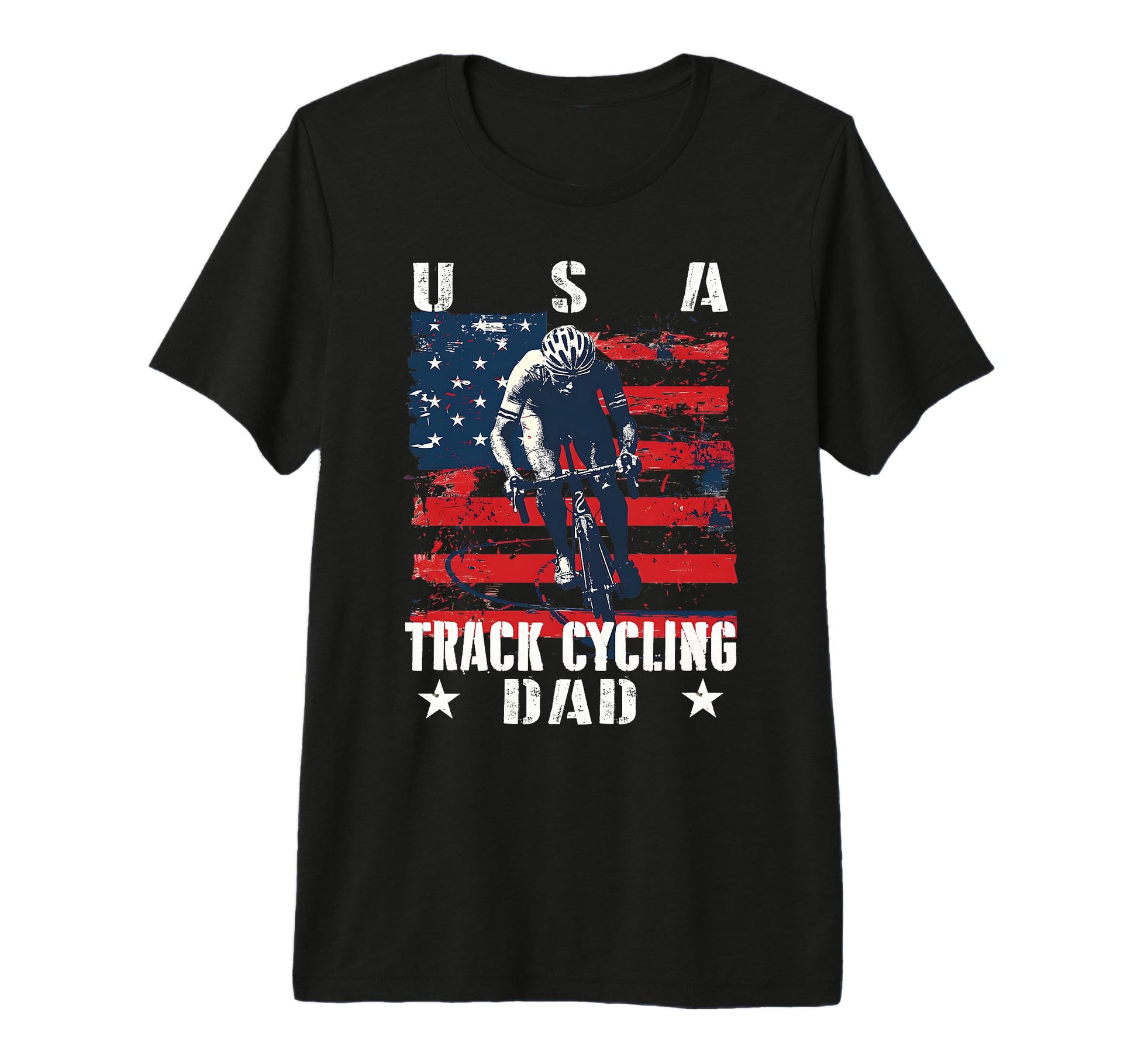 Track Cycling Dad Usa Flag 2024 T-Shirt - Streetwear Style for Adults - T-Shirt, Sweatshirt, Hoodie