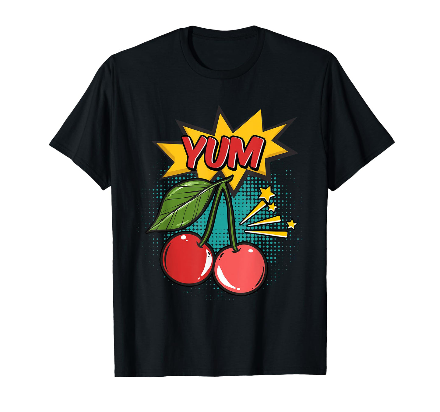 Yum Cherries Pop Art T-Shirt - Aesthetic Graphic Men Women - T-Shirt, Sweatshirt, Hoodie