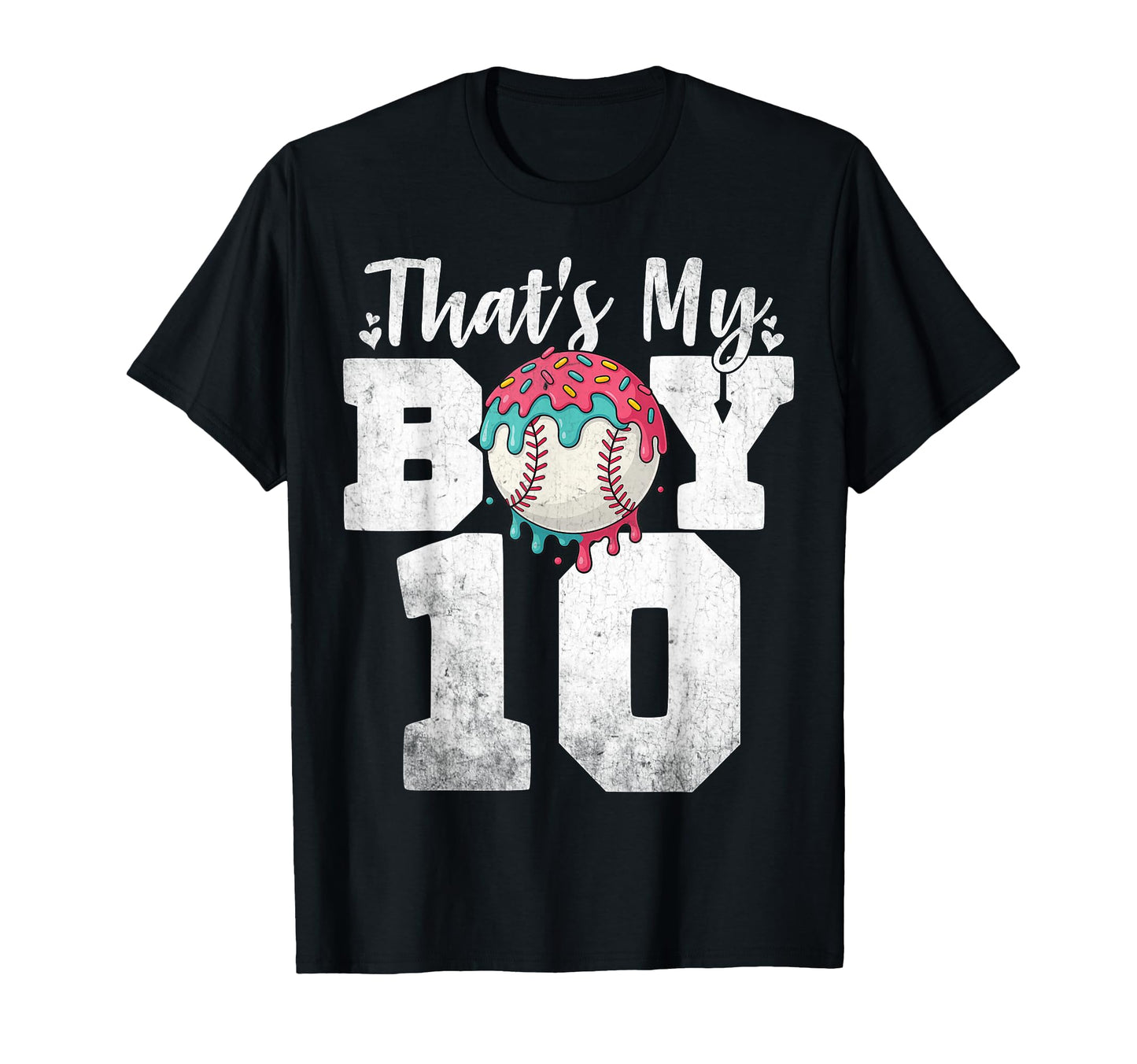 Thats My Baseball 10 Number Mom Dad 10 T-Shirt - Custom Art Print Men Women - T-Shirt, Sweatshirt, Hoodie