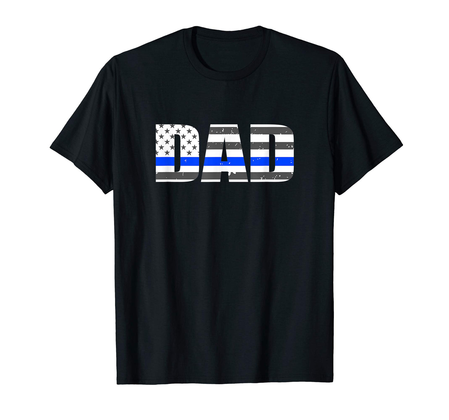 Mens Police Dad Gift Thin Blue Line Flag T-Shirt - Custom Art Print Unisex - T-Shirt, Sweatshirt, Hoodie