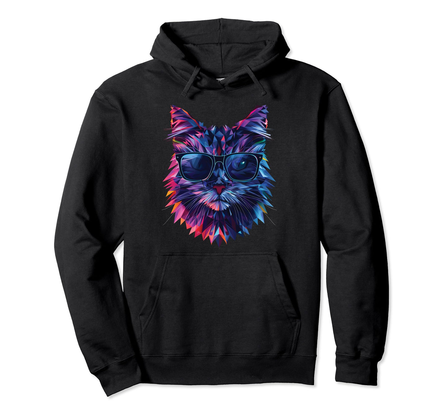 Cat Dad Mom Sunglasses Domestic Longhair Hoodie - Fun Novelty Design Unisex - T-Shirt, Sweatshirt, Hoodie