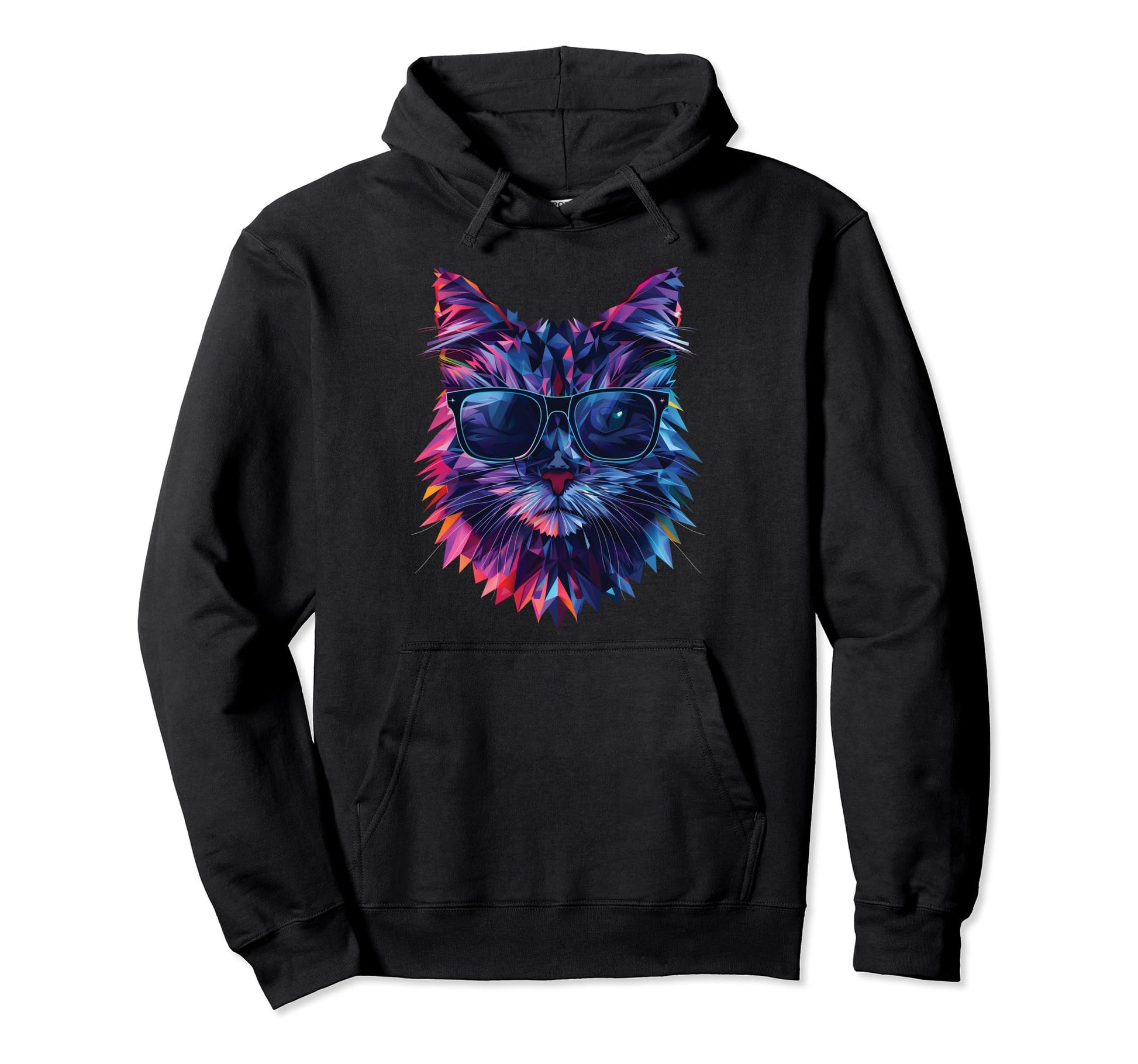 Cat Dad Mom Sunglasses Domestic Longhair Hoodie - Fun Novelty Design Unisex - T-Shirt, Sweatshirt, Hoodie