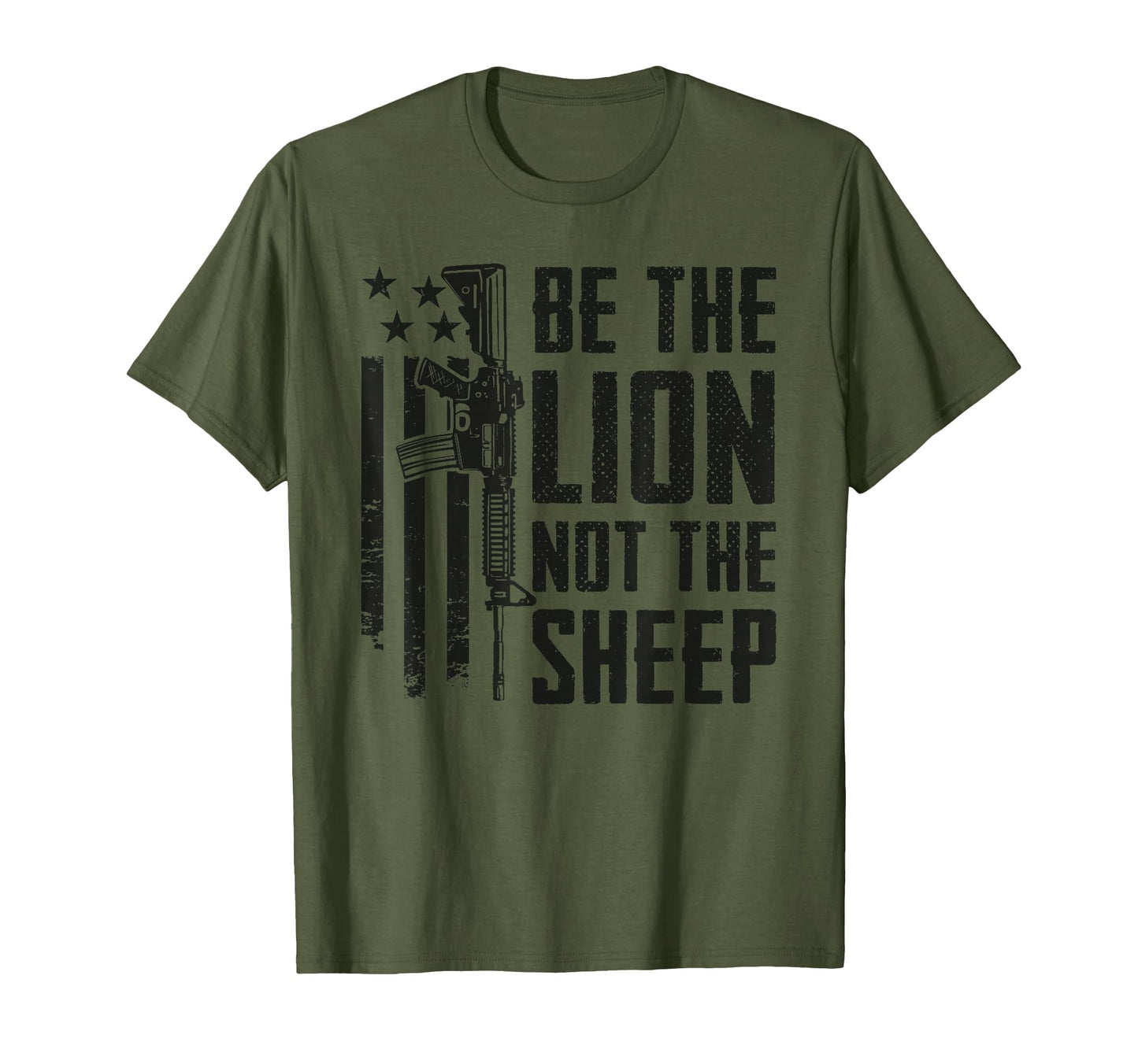 Be Lion Not Sheep Ar15 Rifle Usa Gun T-Shirt - Graphic Print for Adults - T-Shirt, Sweatshirt, Hoodie