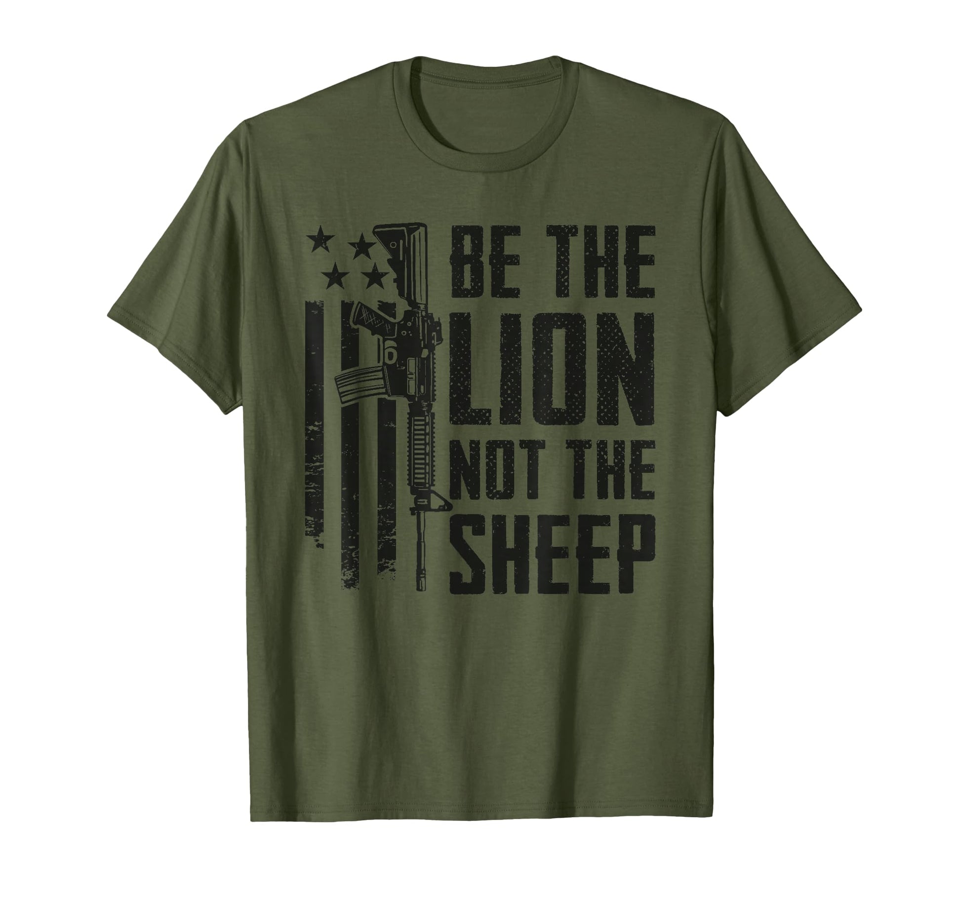 Be Lion Not Sheep Ar15 Rifle Usa Gun T-Shirt - Graphic Print for Adults - T-Shirt, Sweatshirt, Hoodie