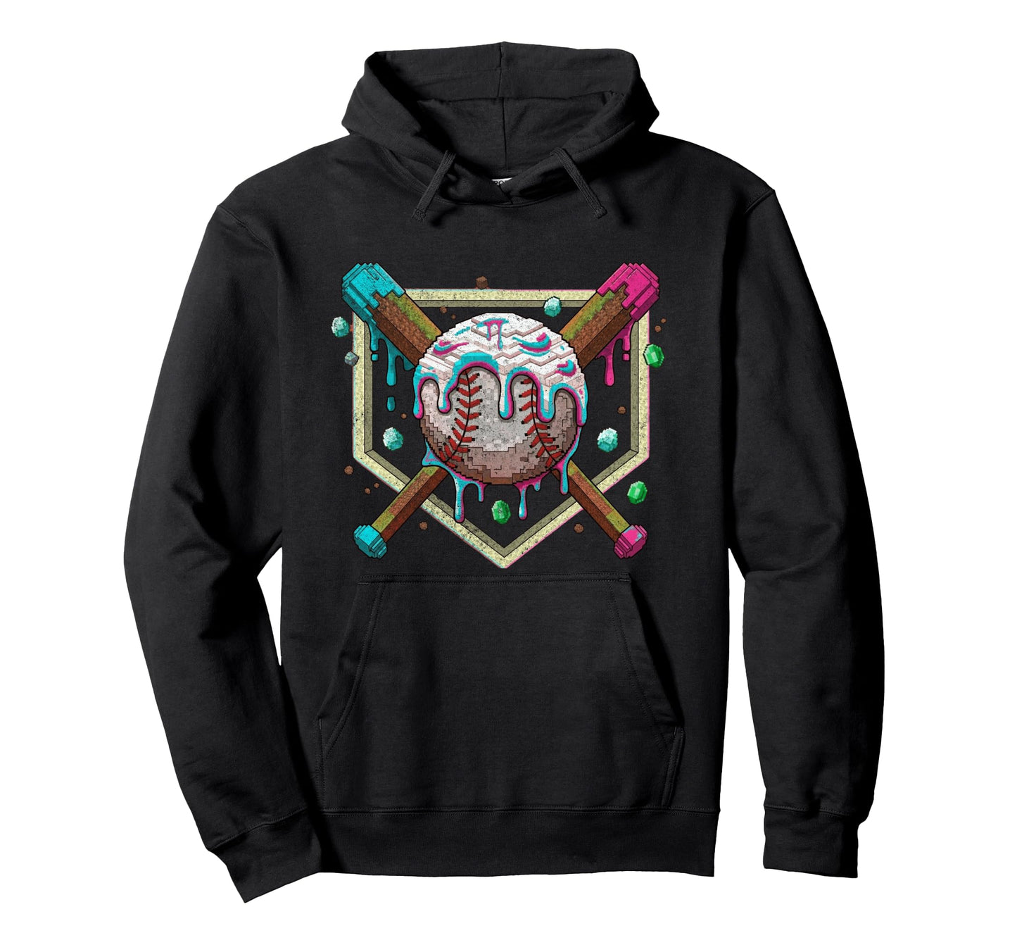 Ice Cream Drip Baseball Gamer Gifts T-Shirt - Trendy Graphic for Adults - T-Shirt, Sweatshirt, Hoodie