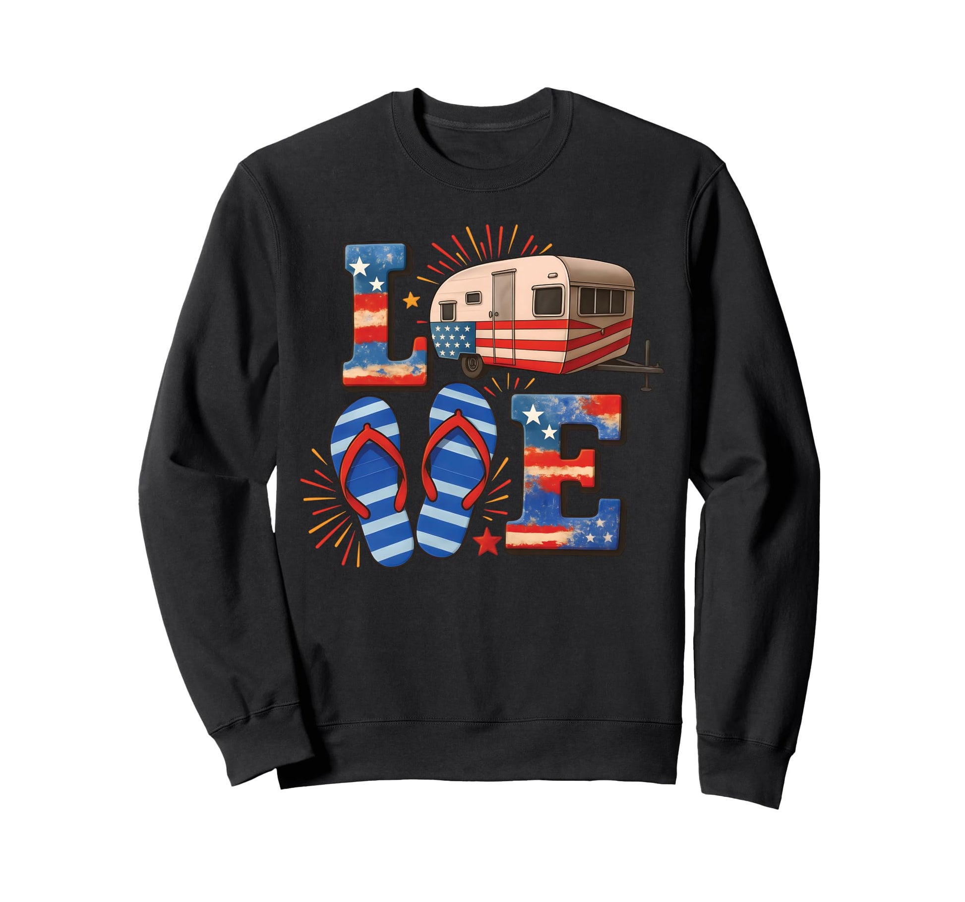 Patriotic Rv Camper 4Th July Usa Sweatshirt - Streetwear Style for Adults - T-Shirt, Sweatshirt, Hoodie