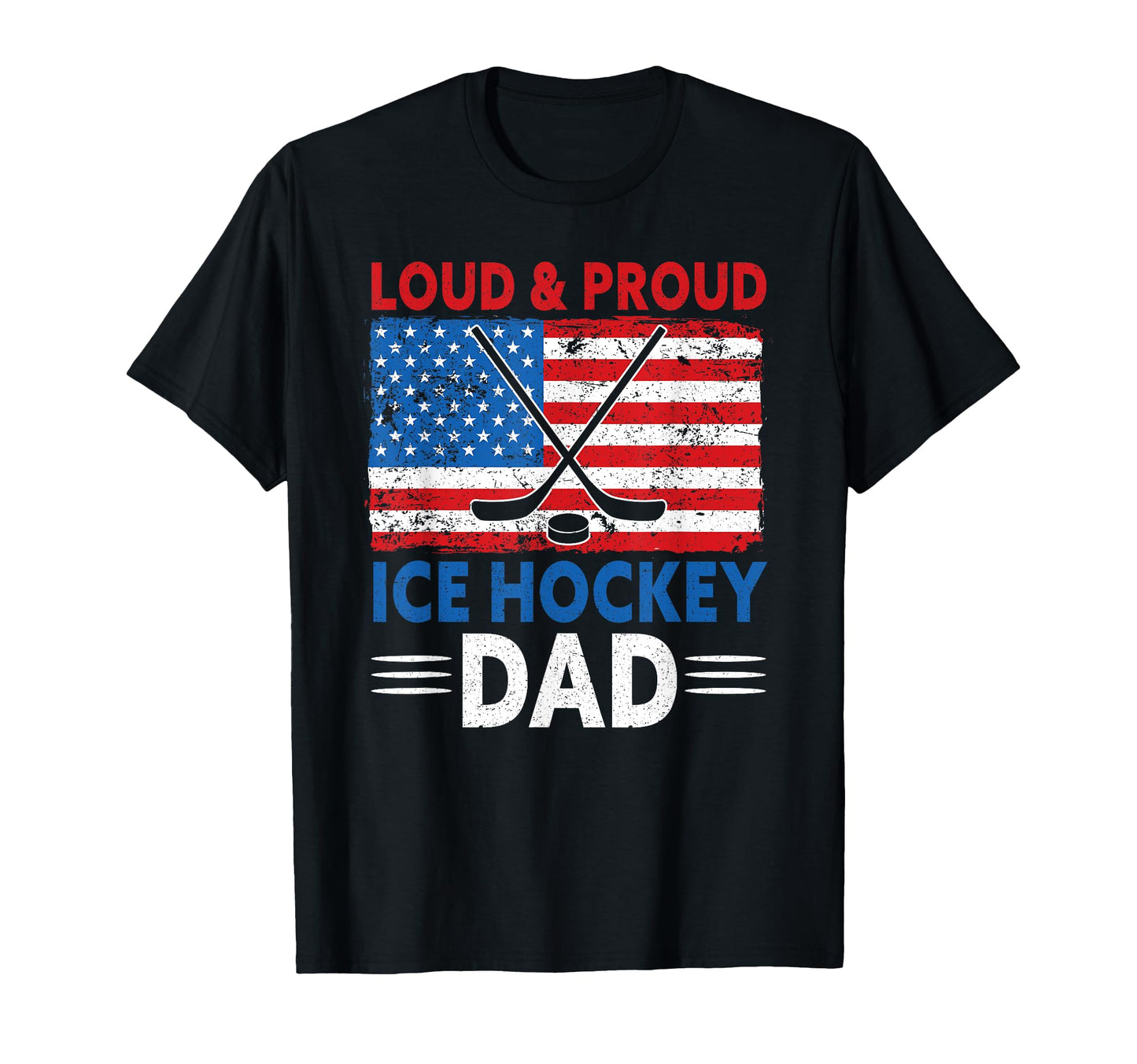 America Usa Flag Ice Hockey Dad T-Shirt - Aesthetic Graphic Men Women - T-Shirt, Sweatshirt, Hoodie