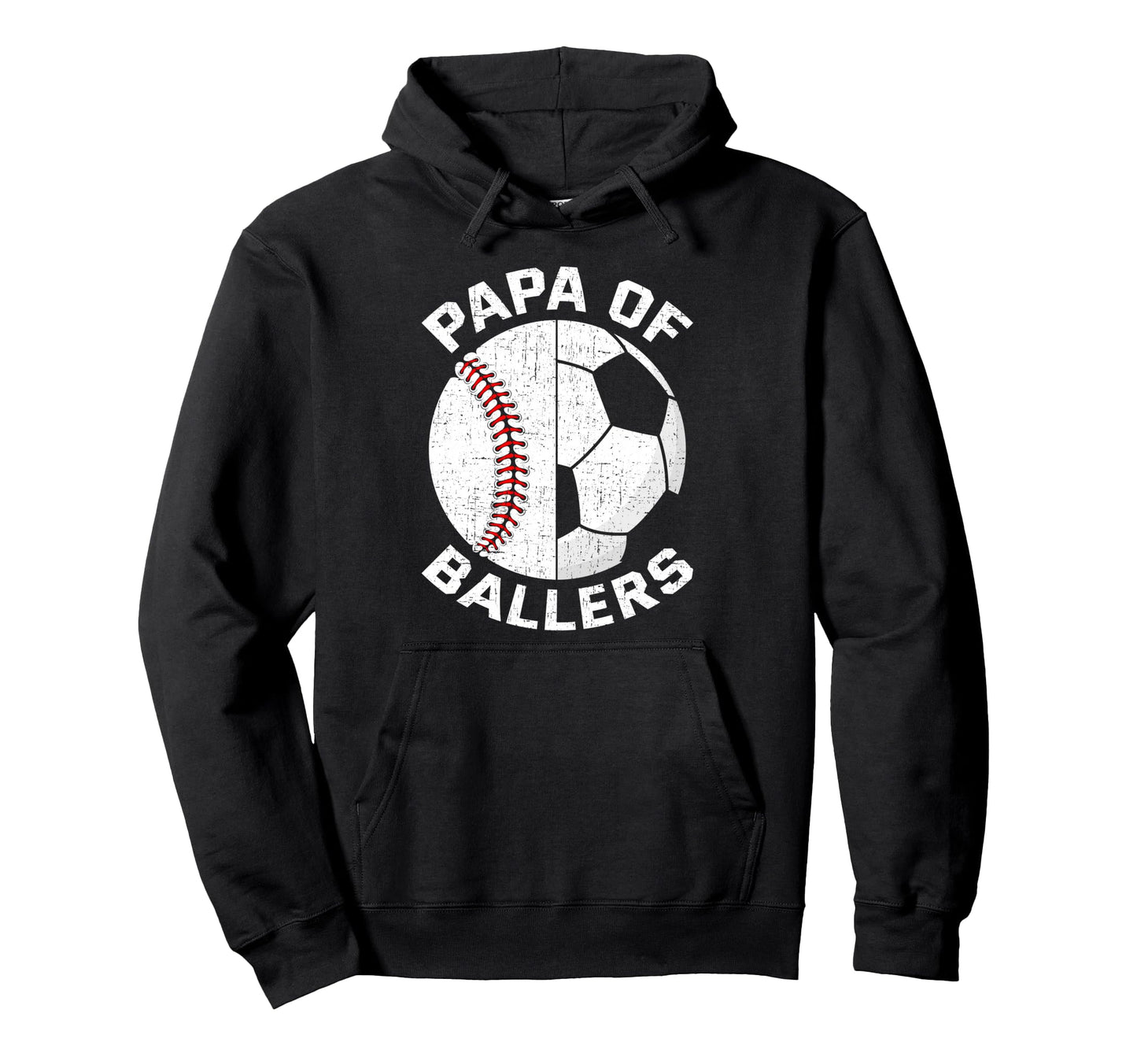 Funny Papa Son Daughter Ballers Baseball Hoodie - Graphic Print Unisex - T-Shirt, Sweatshirt, Hoodie