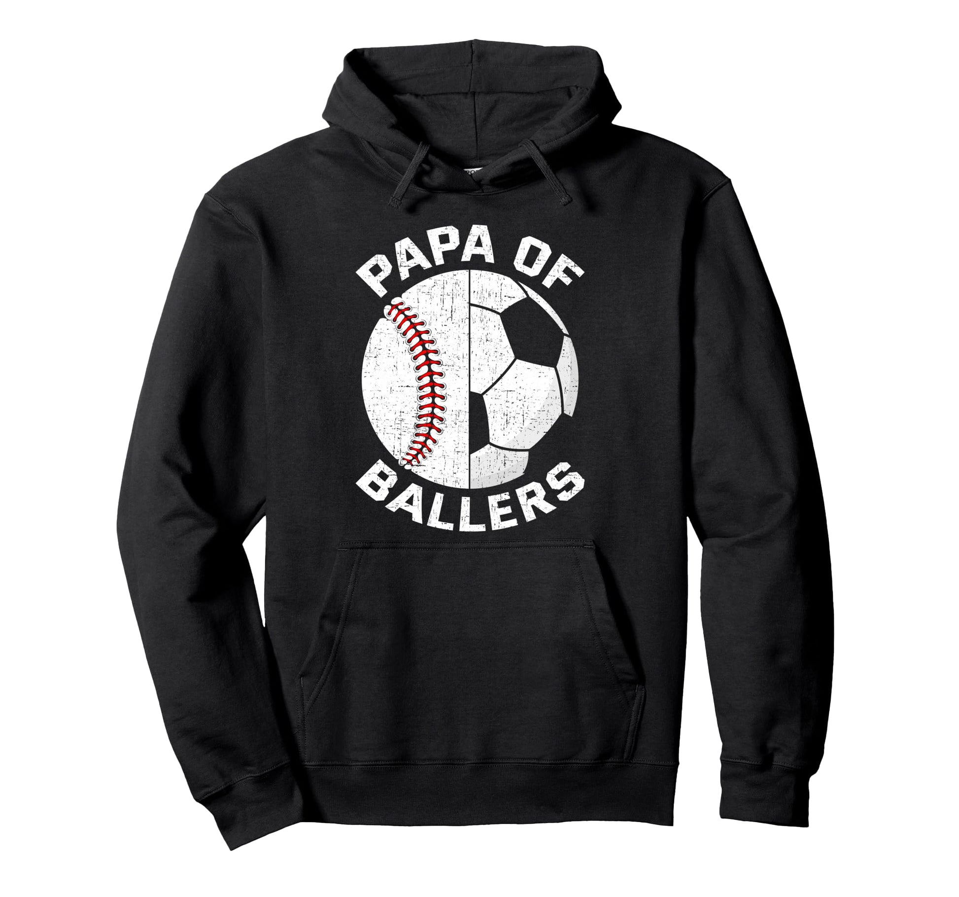 Funny Papa Son Daughter Ballers Baseball Hoodie - Graphic Print Unisex - T-Shirt, Sweatshirt, Hoodie